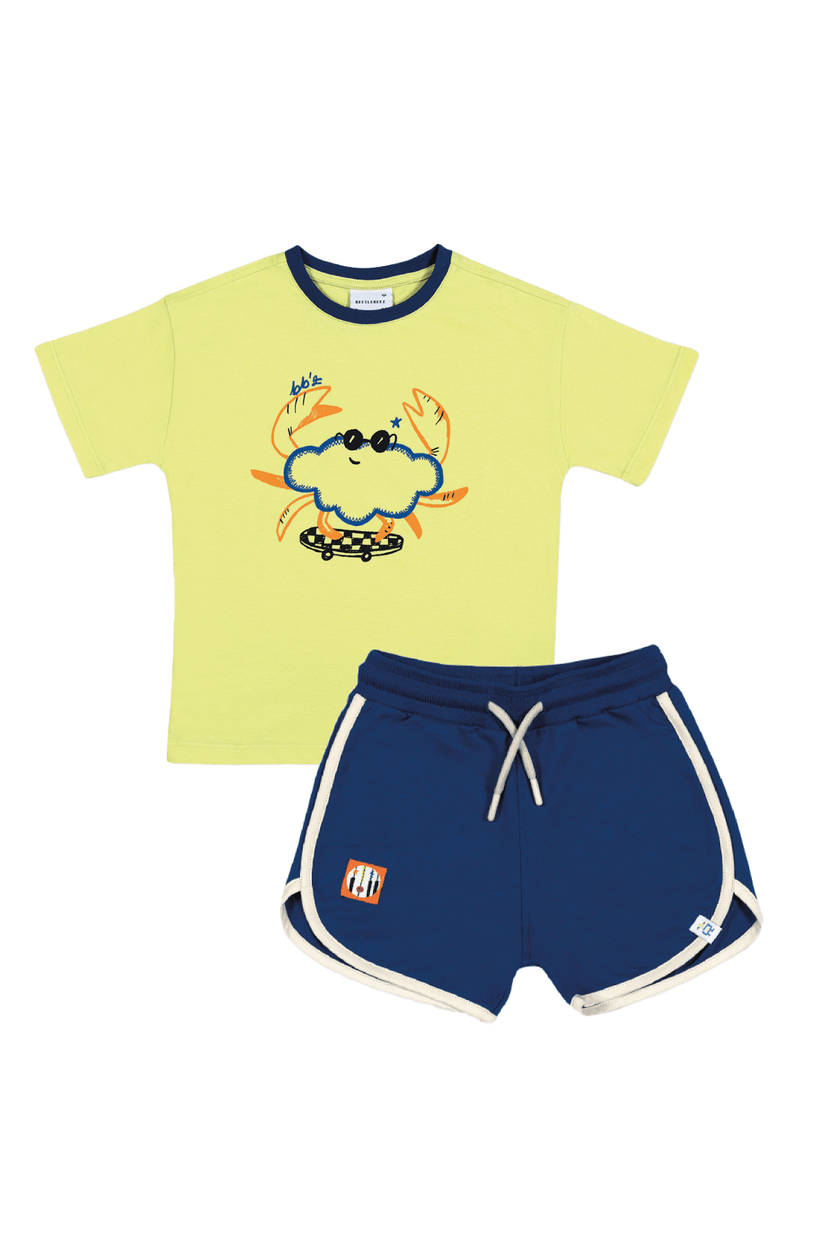Cool Funny Crab Oversize T-Shirt ve Retro Şort Set