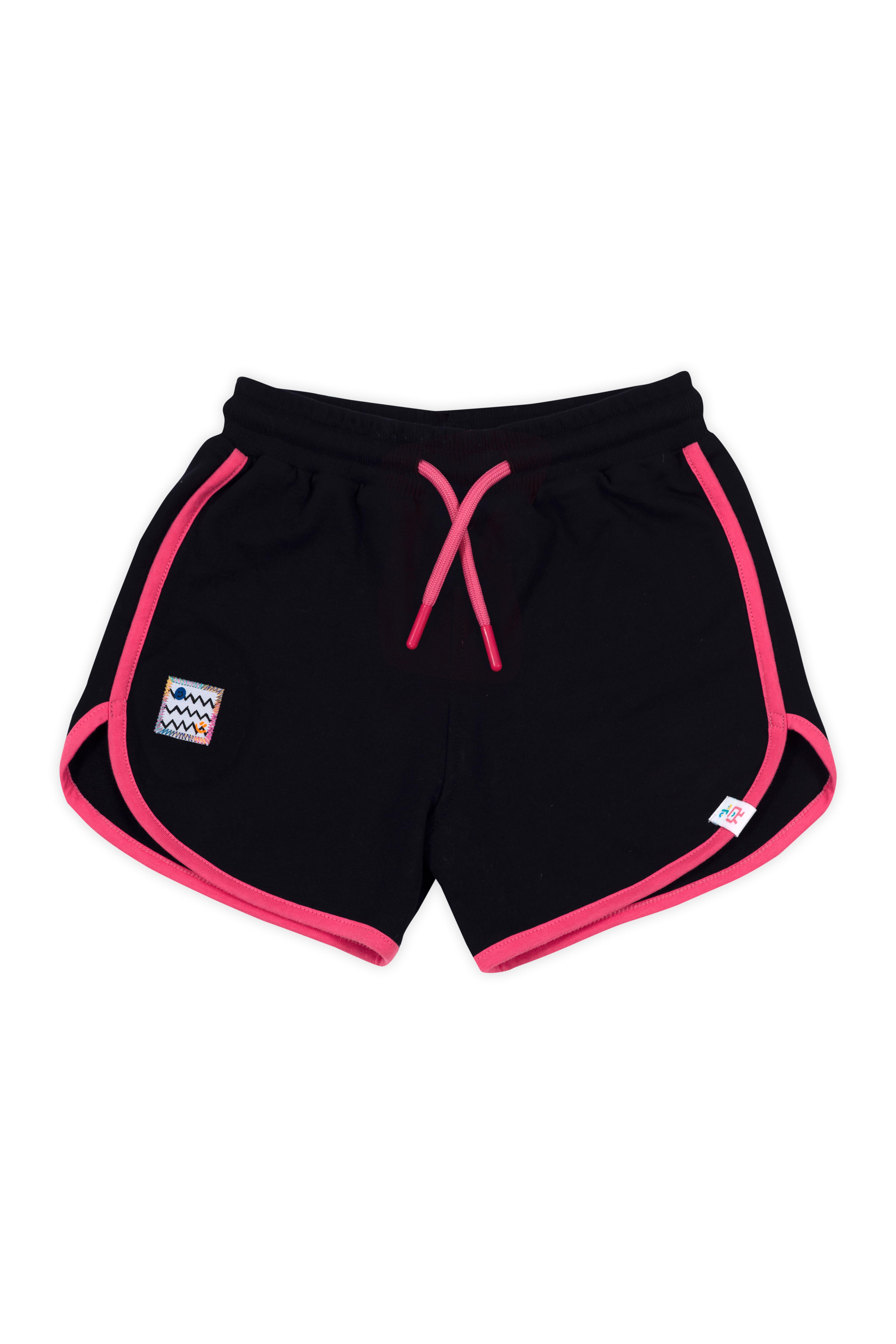 Retro Pink Striped Short - Navy Blue (Pink Cord)