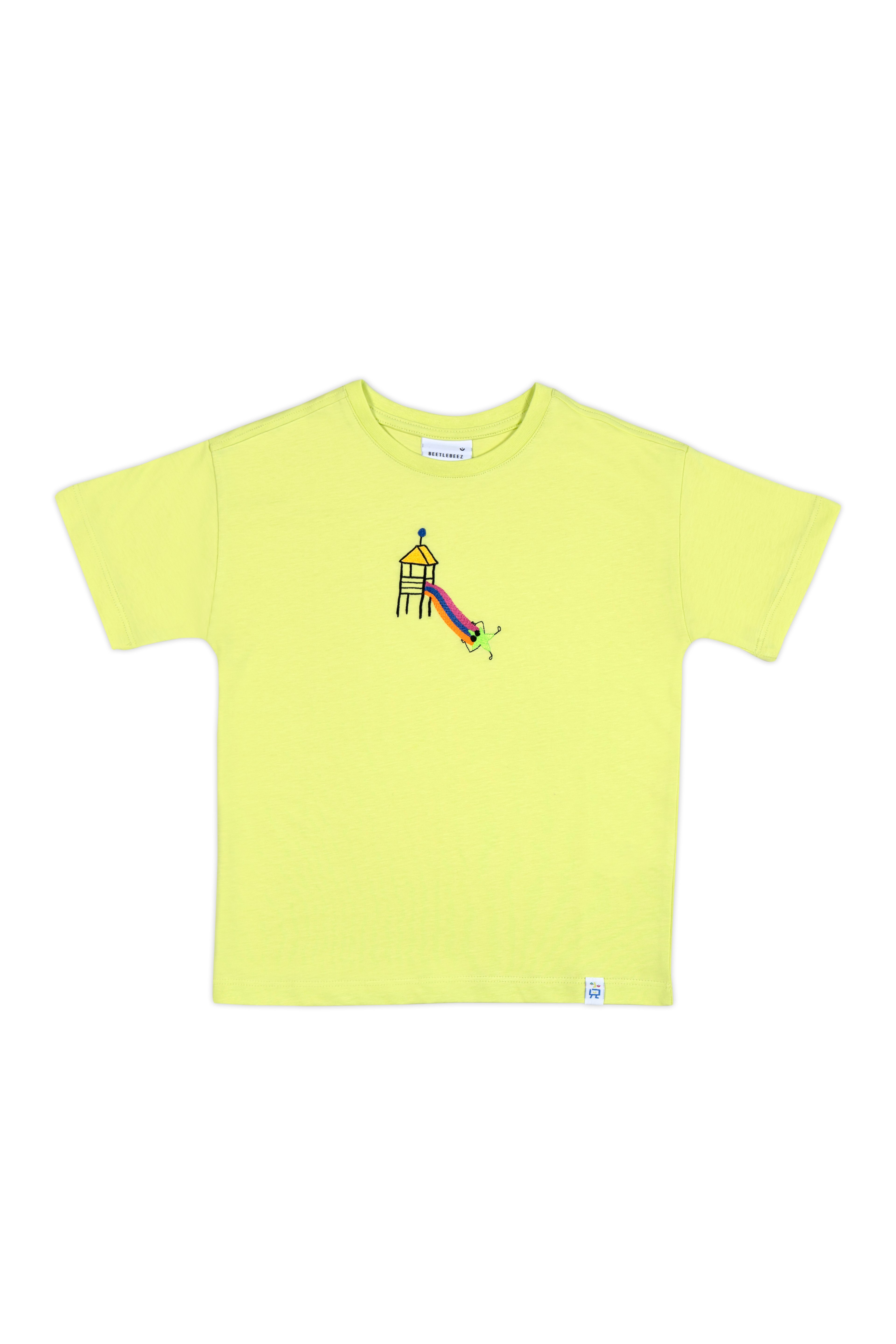 Sliding Star Oversize T-Shirt_Lime