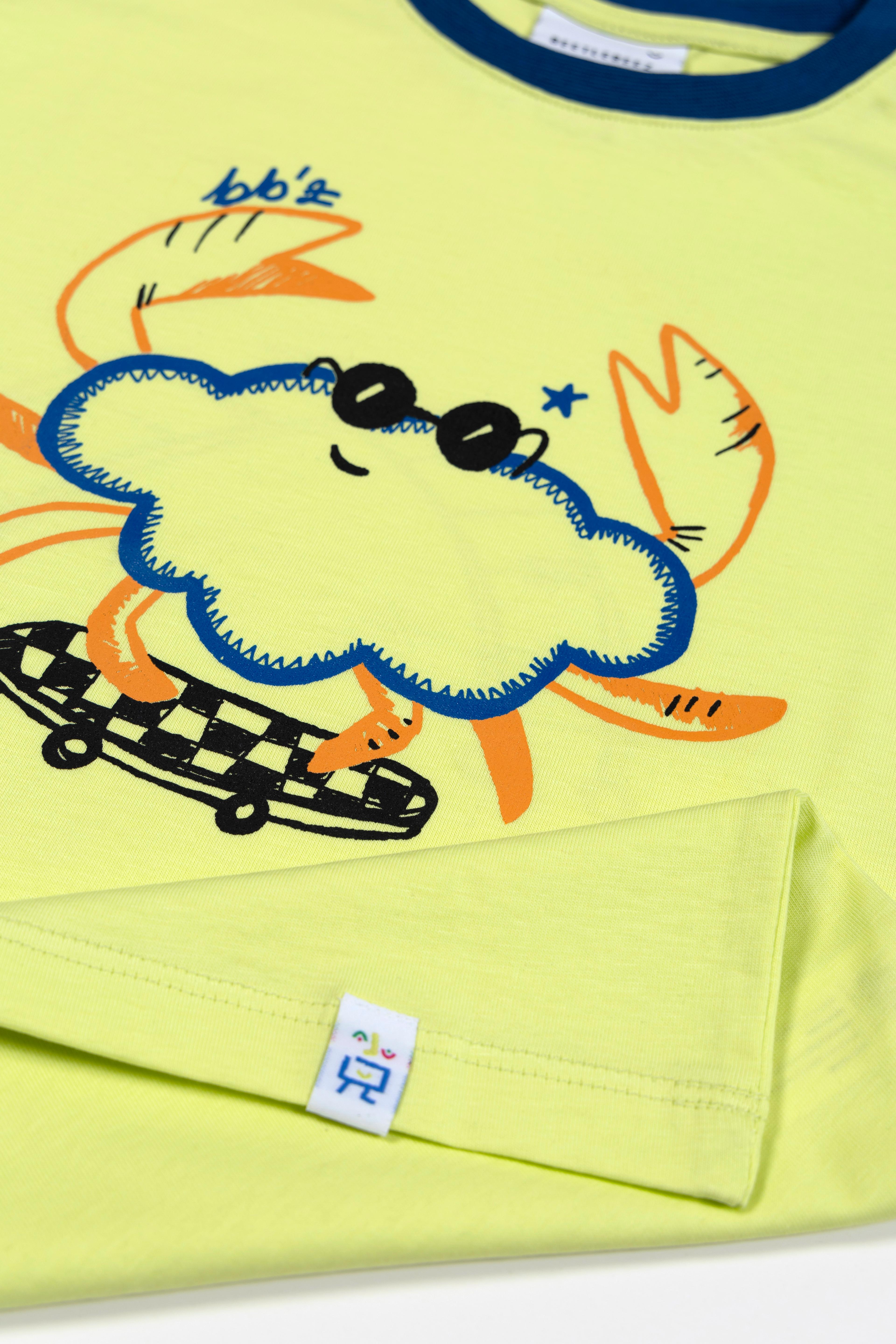 Cool Funny Crab Oversize T-Shirt_Lime