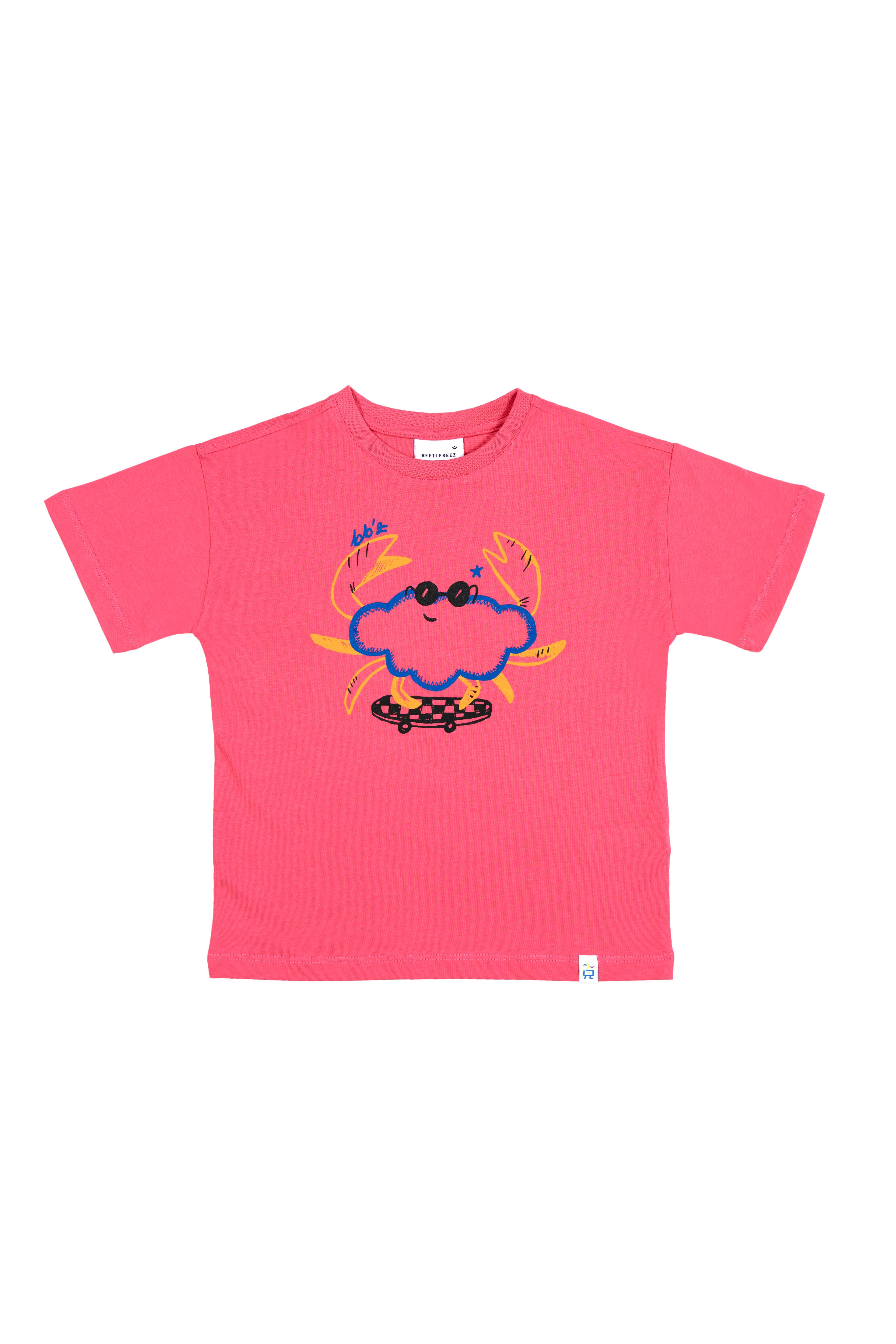 Cool Funny Crab Oversize T-Shirt_Pink