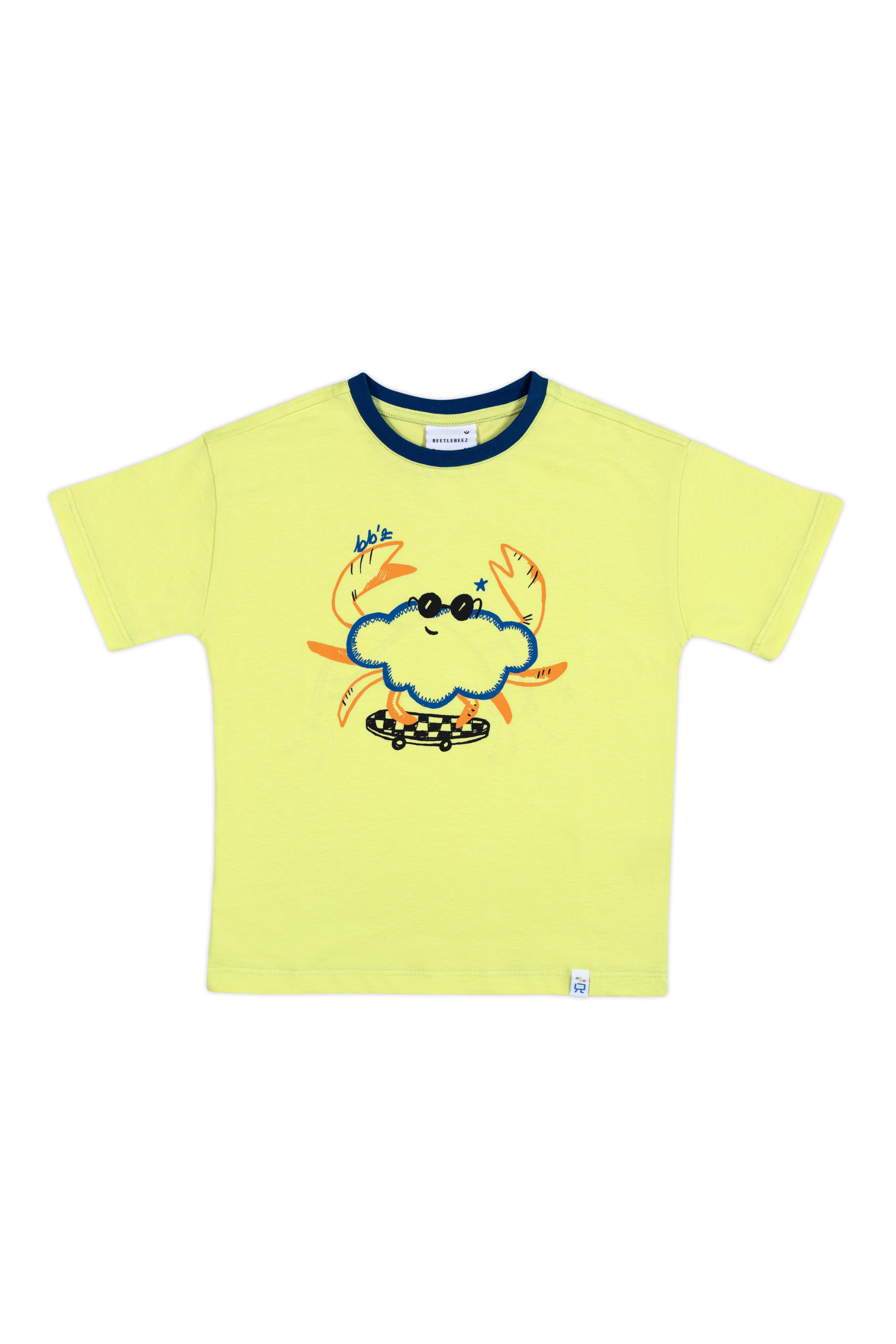 Cool Funny Crab Oversize T-Shirt_Lime