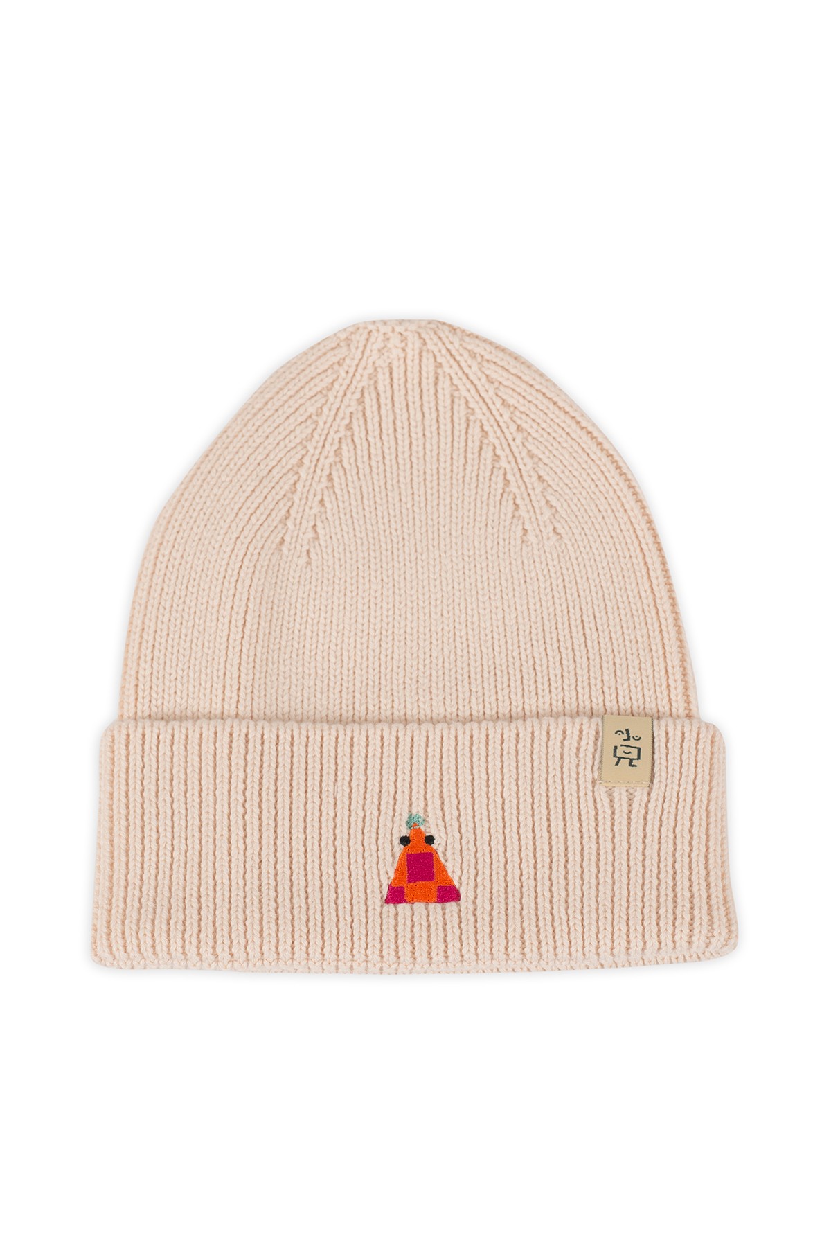 Cream Triangle Beanie - Ecru