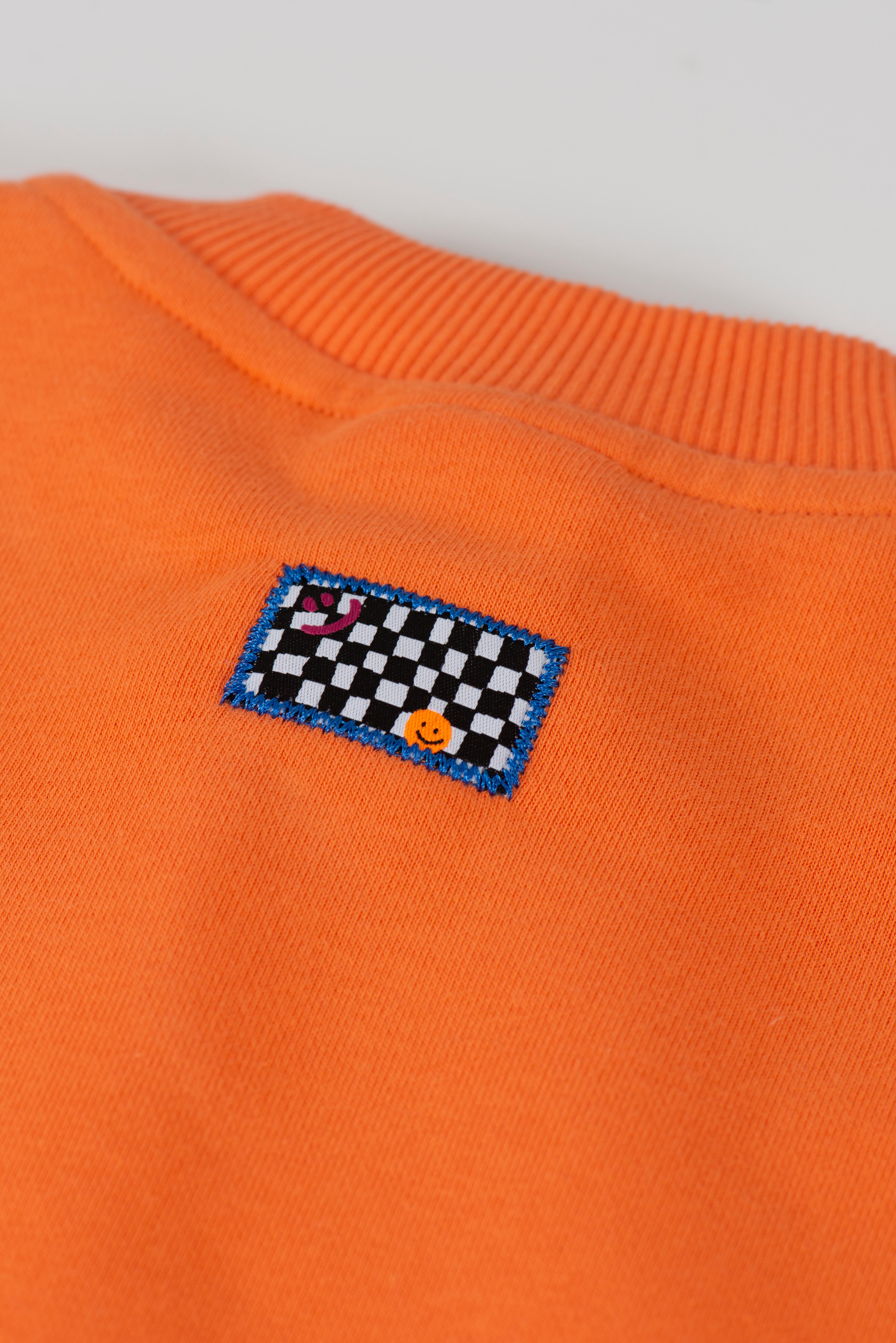 Cool Square Zipped Sweatshirt - Orange