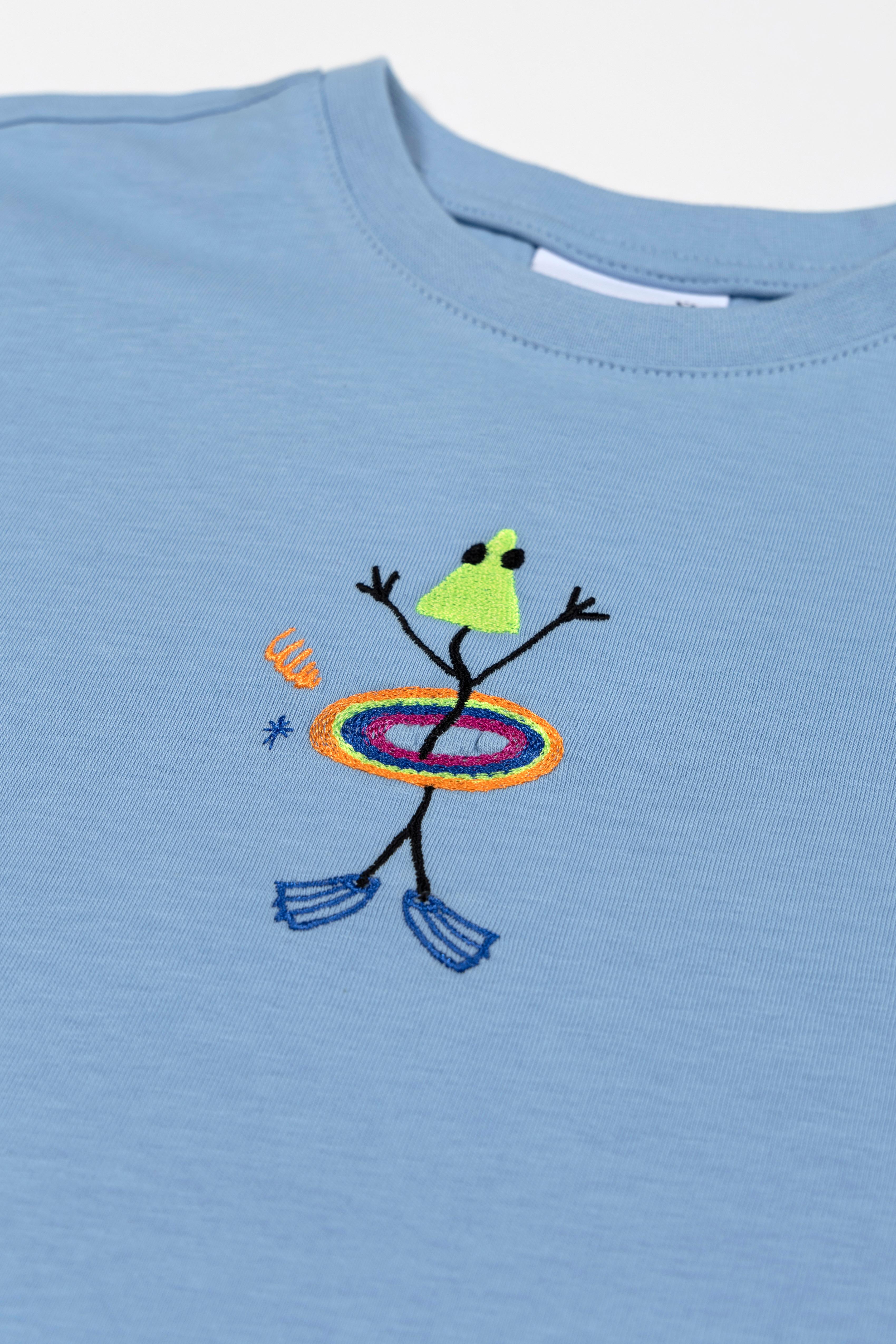 Hula Hoop Diving Oversize T-Shirt_Blue