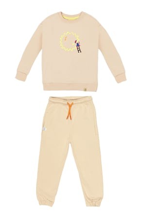 Climb for Fun Sweatshirt Set - Beige