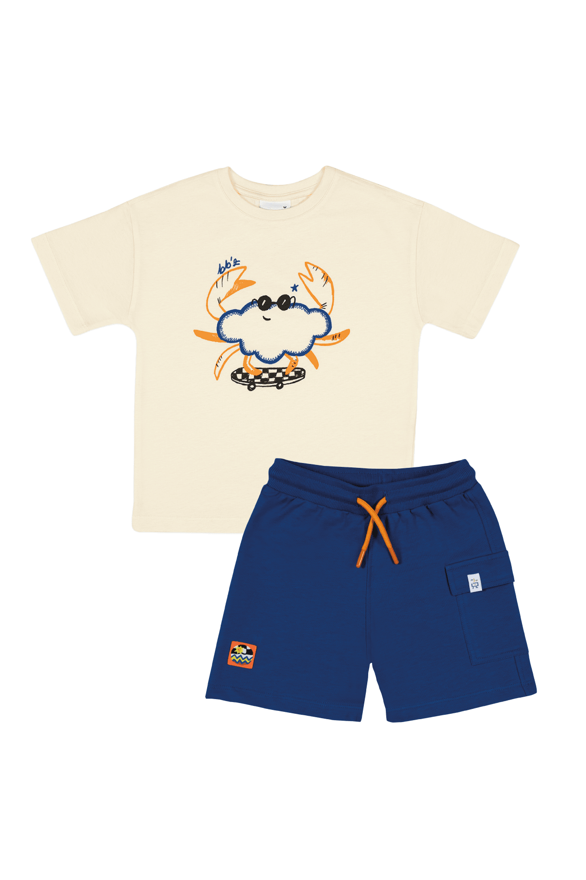 Cool Funny Crab Oversize T-Shirt ve Kargo Şort Set