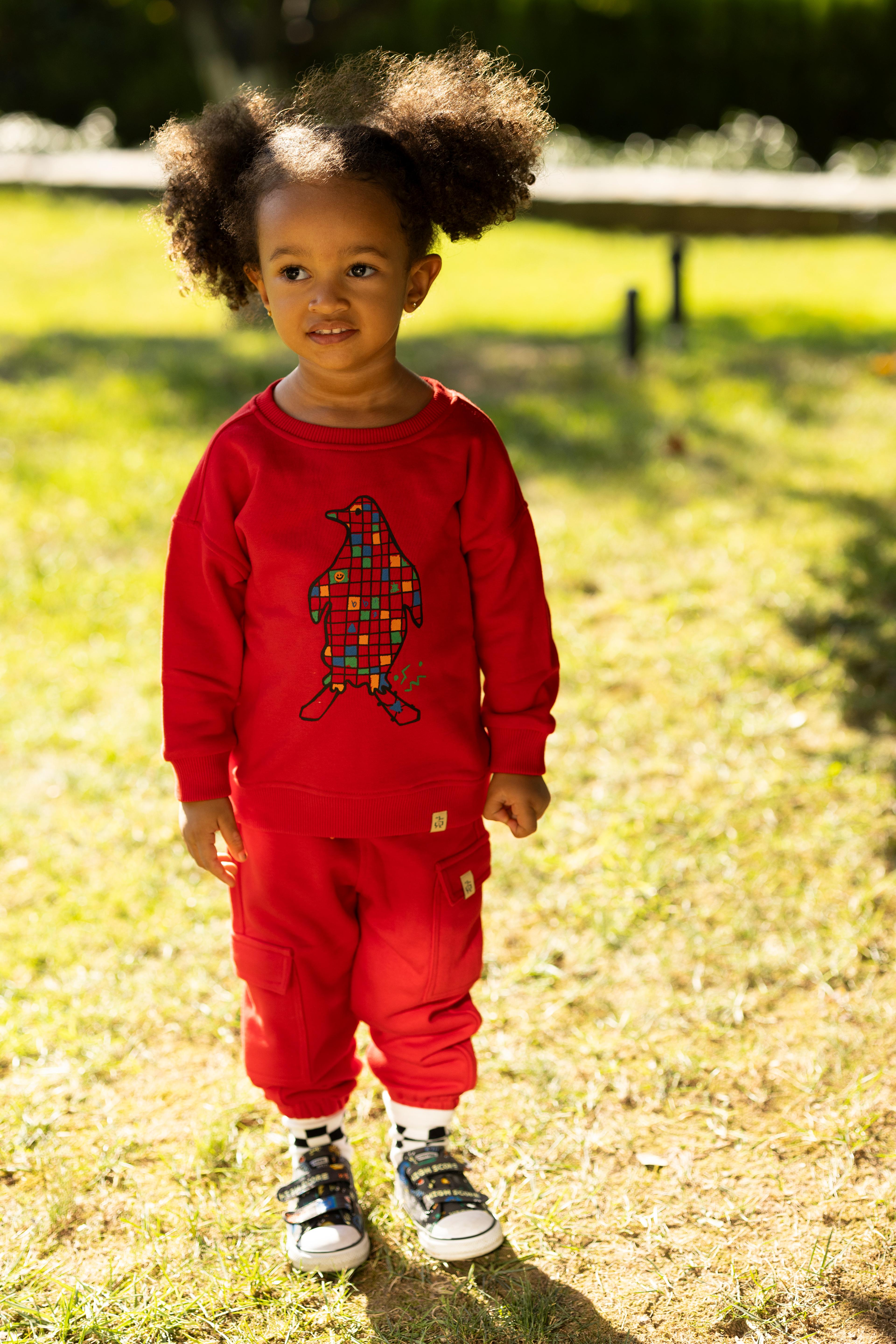 Penguin Ride Cargo Jogger Set - Red