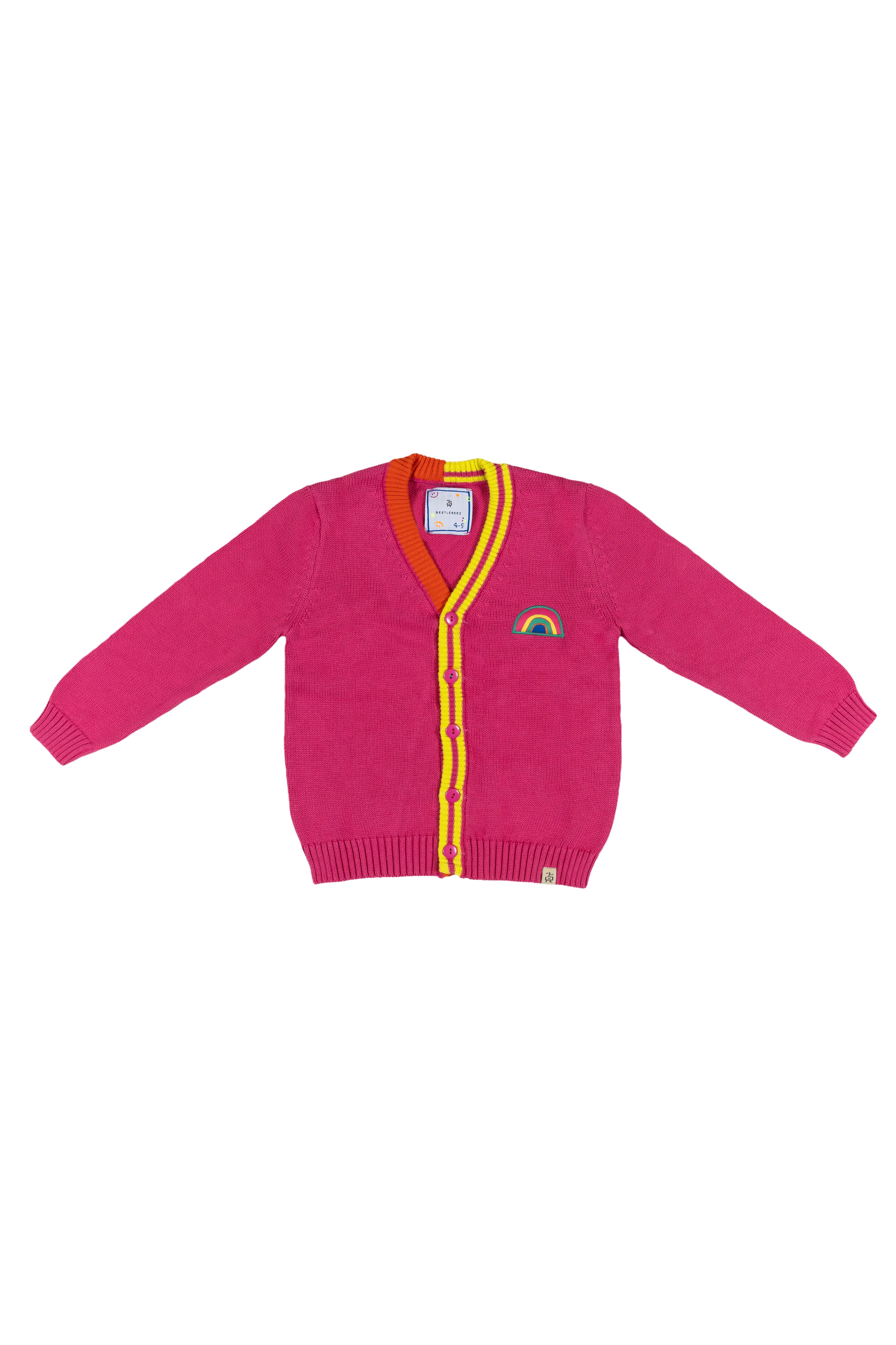 Stripes Triko Ceket - Pembe