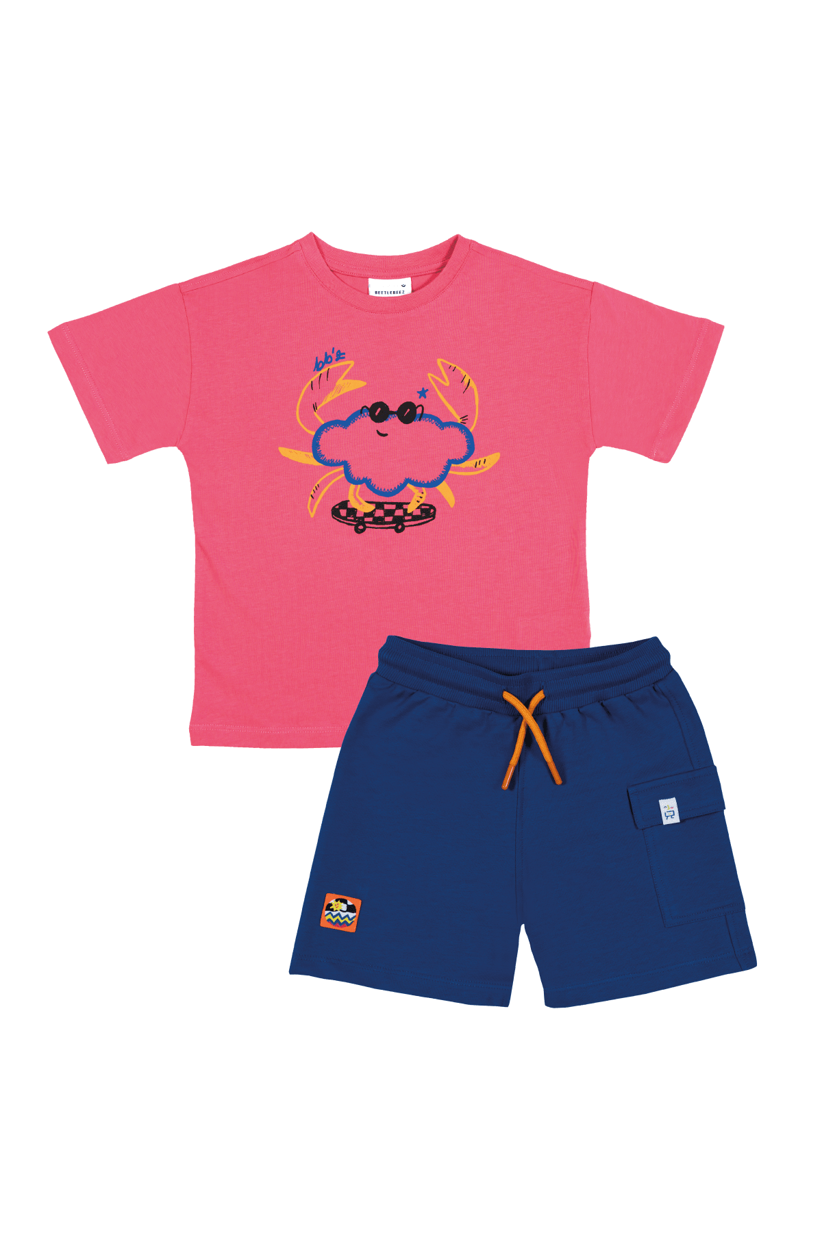 Cool Funny Crab Oversize T-Shirt ve Kargo Şort Set