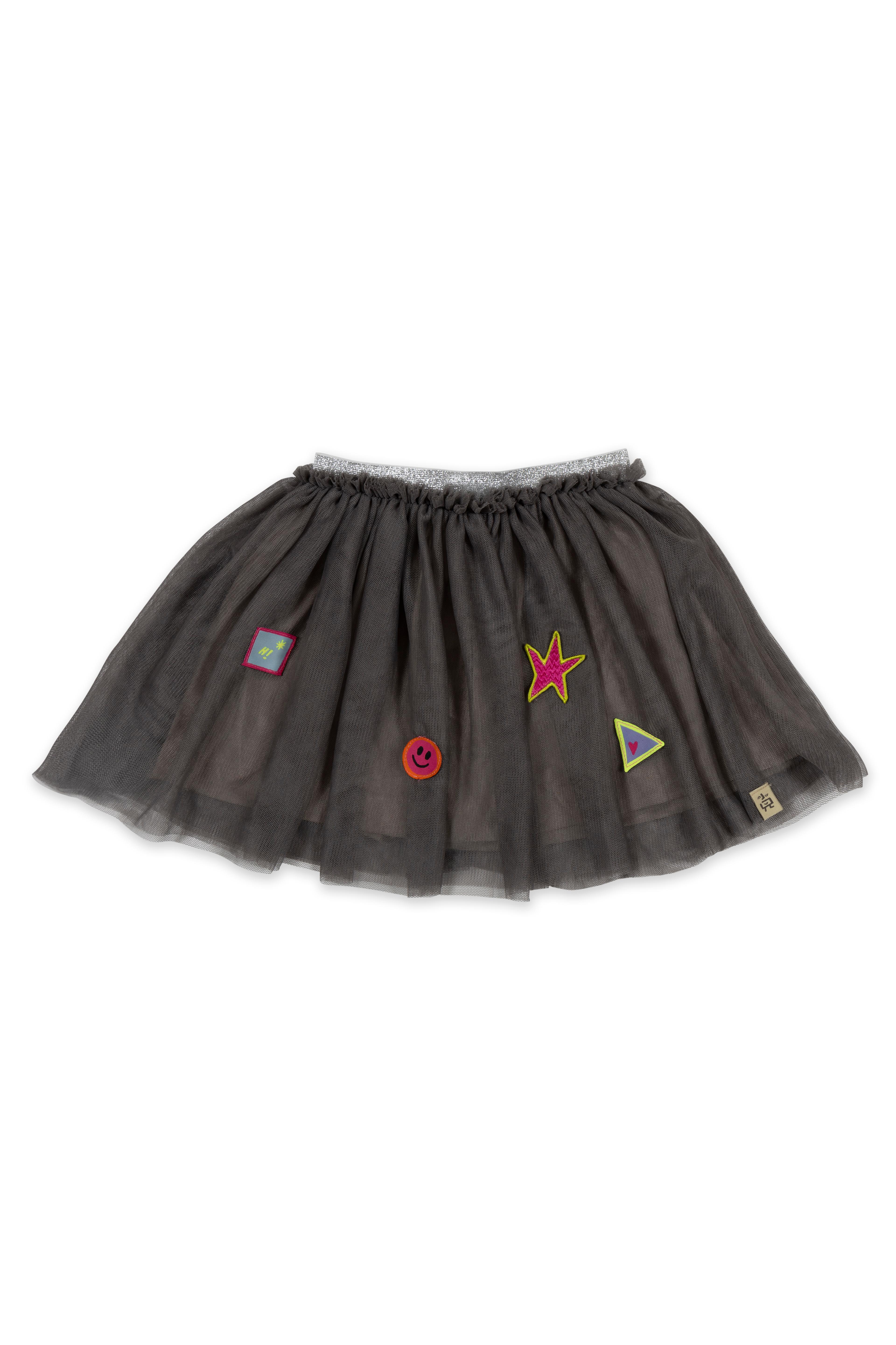 Giggly Shapes Tulle Skirt - Gray