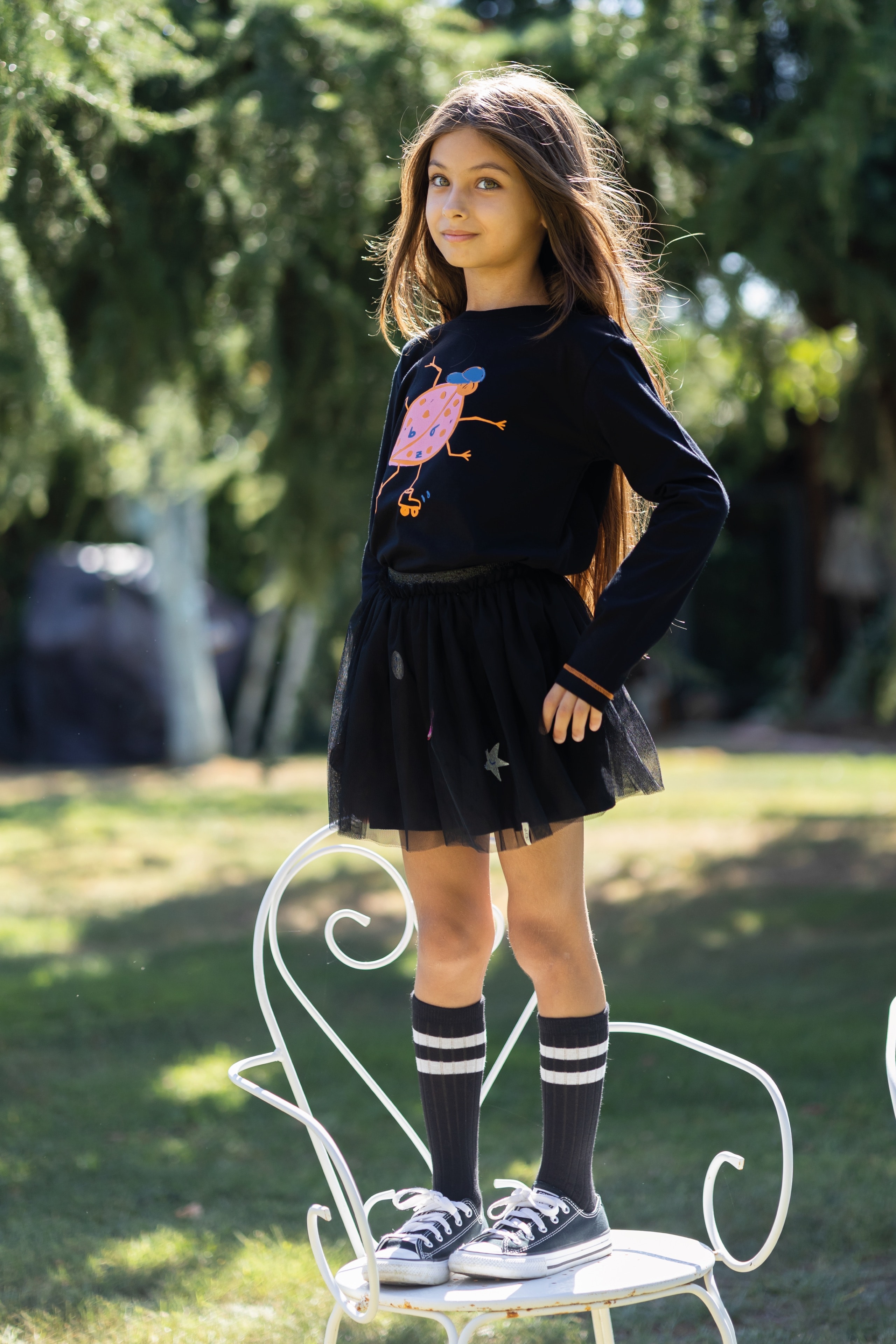 Pink Lady Beetle Uzun Kollu T-Shirt - Siyah