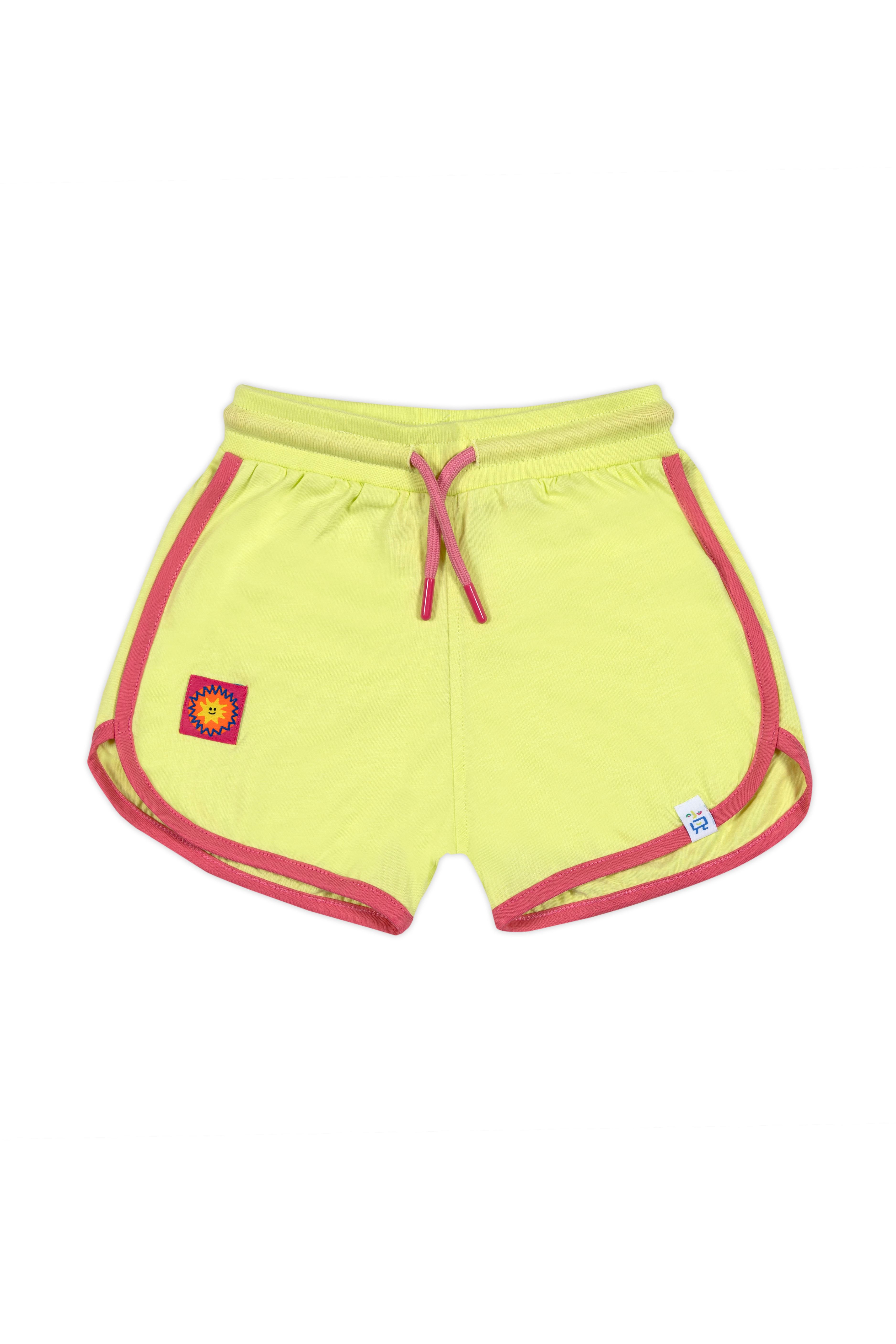 Retro Shorts - Lime with Pink Trim