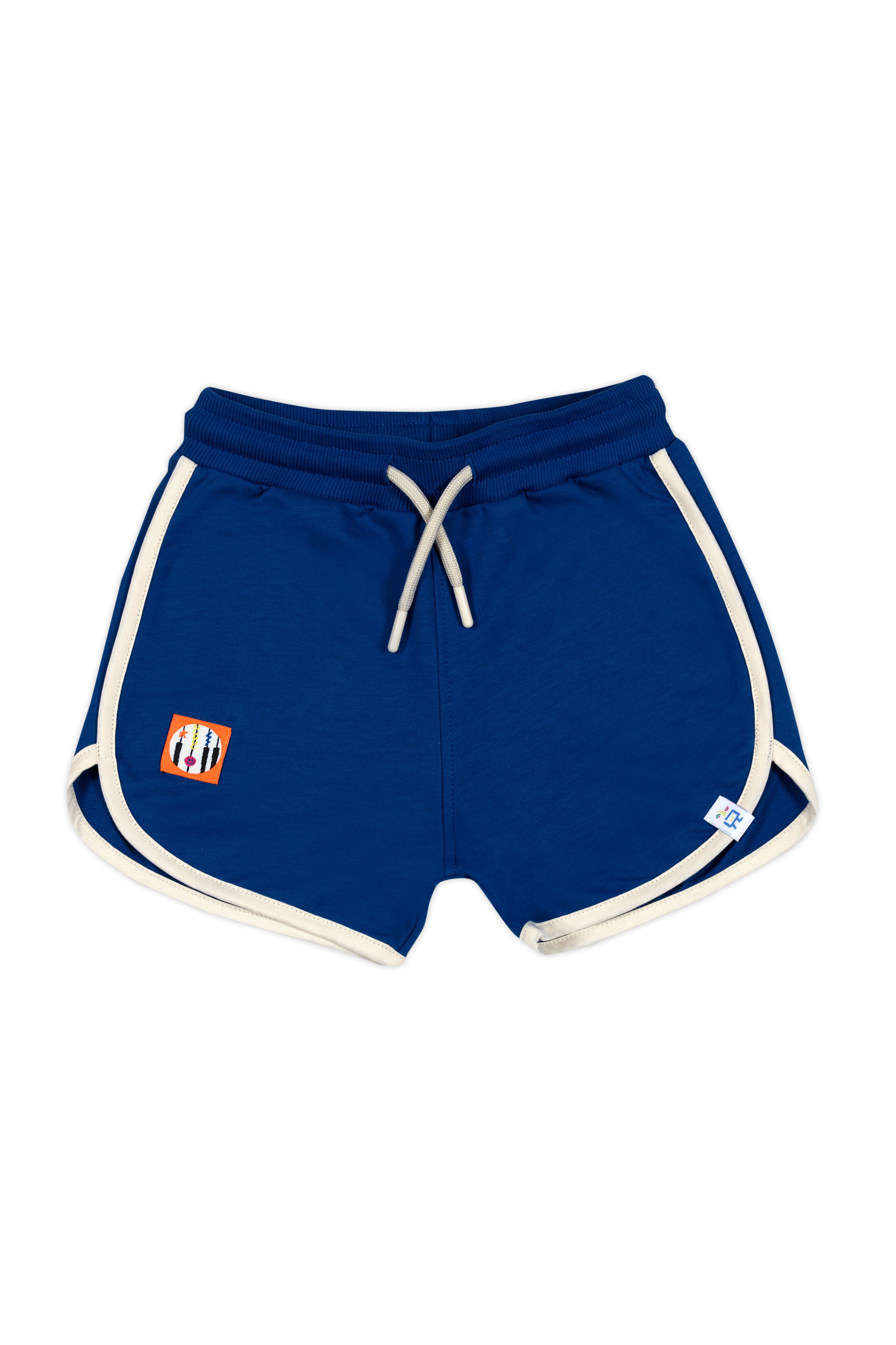 Retro Shorts - Navy Blue with Ecru Trim