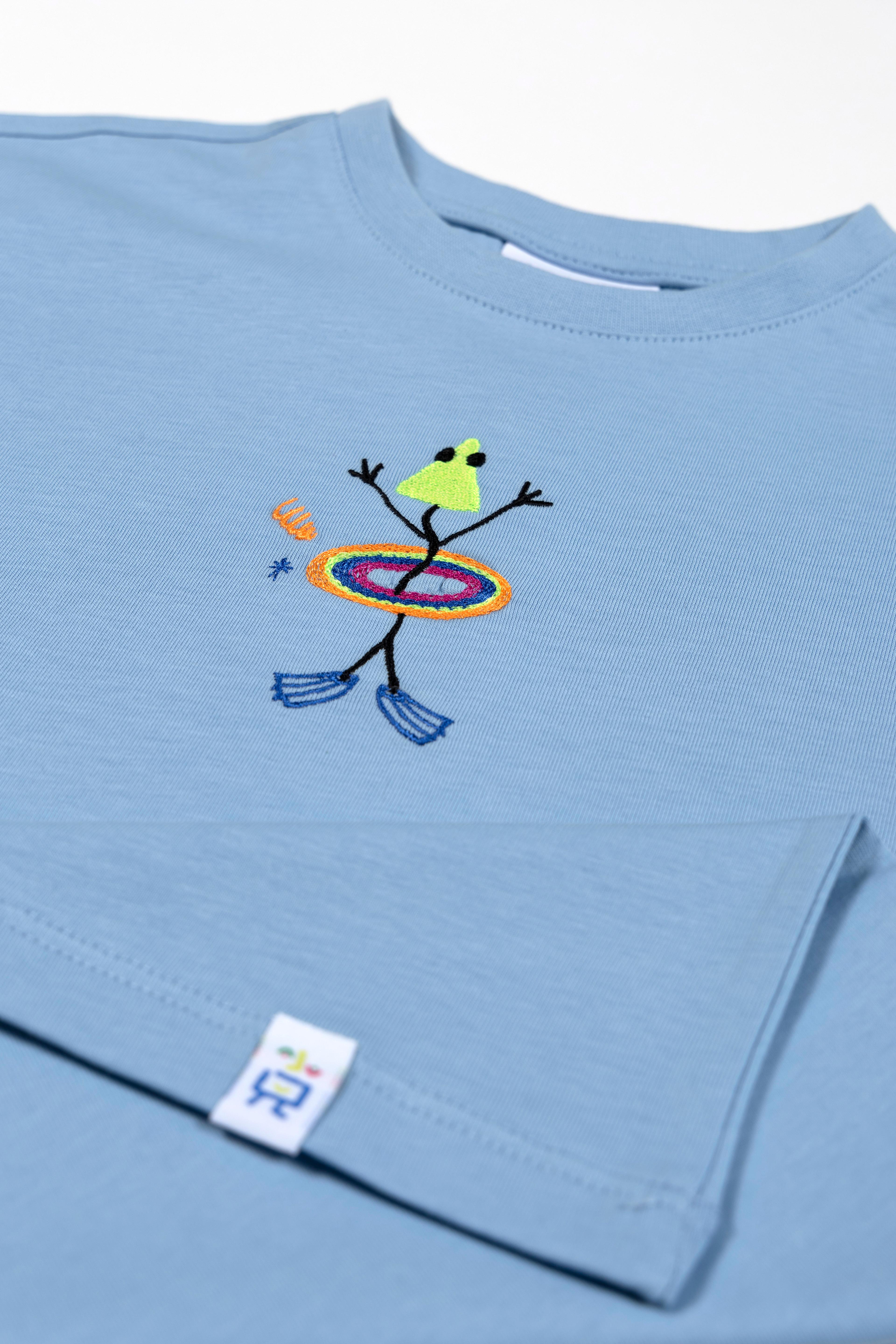 Hula Hoop Diving Oversize T-Shirt_Blue