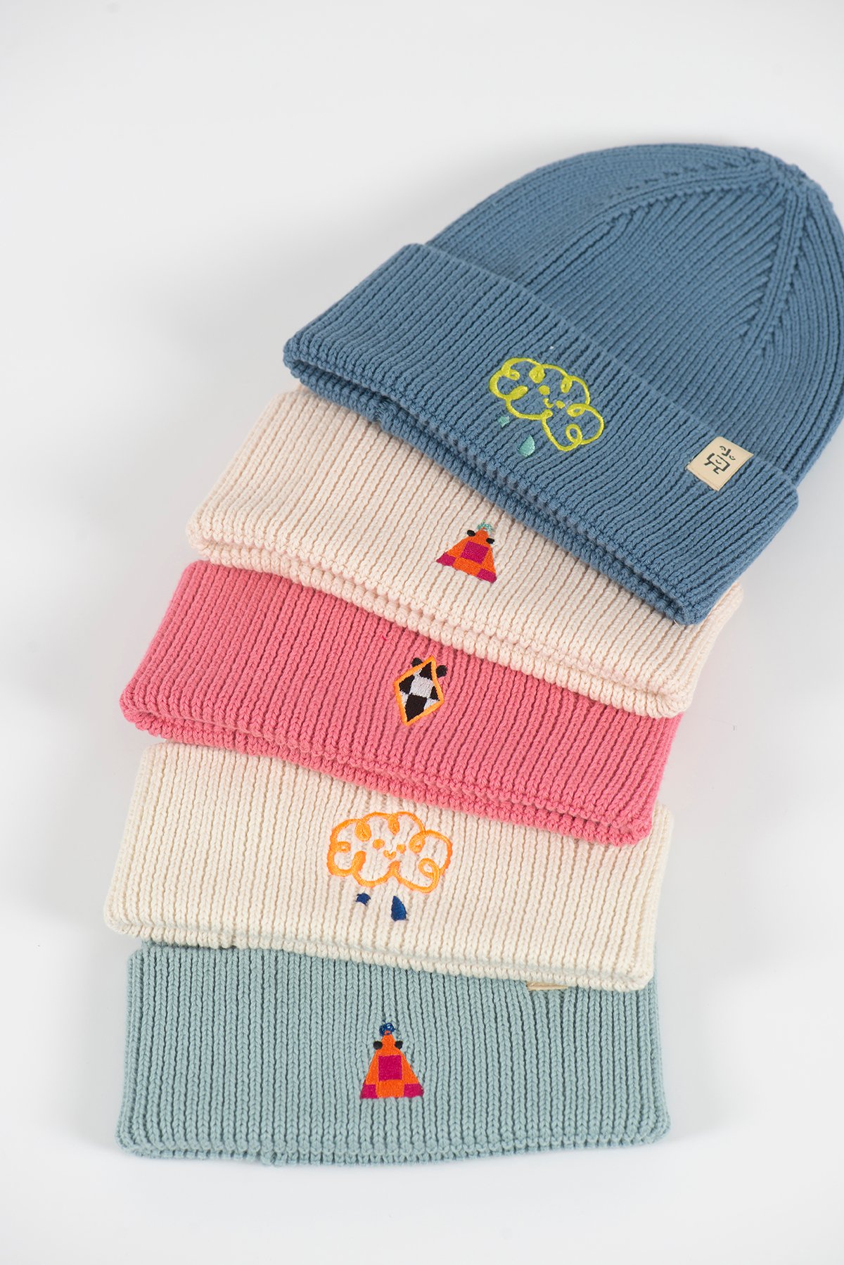 Cream Triangle Beanie - Ecru