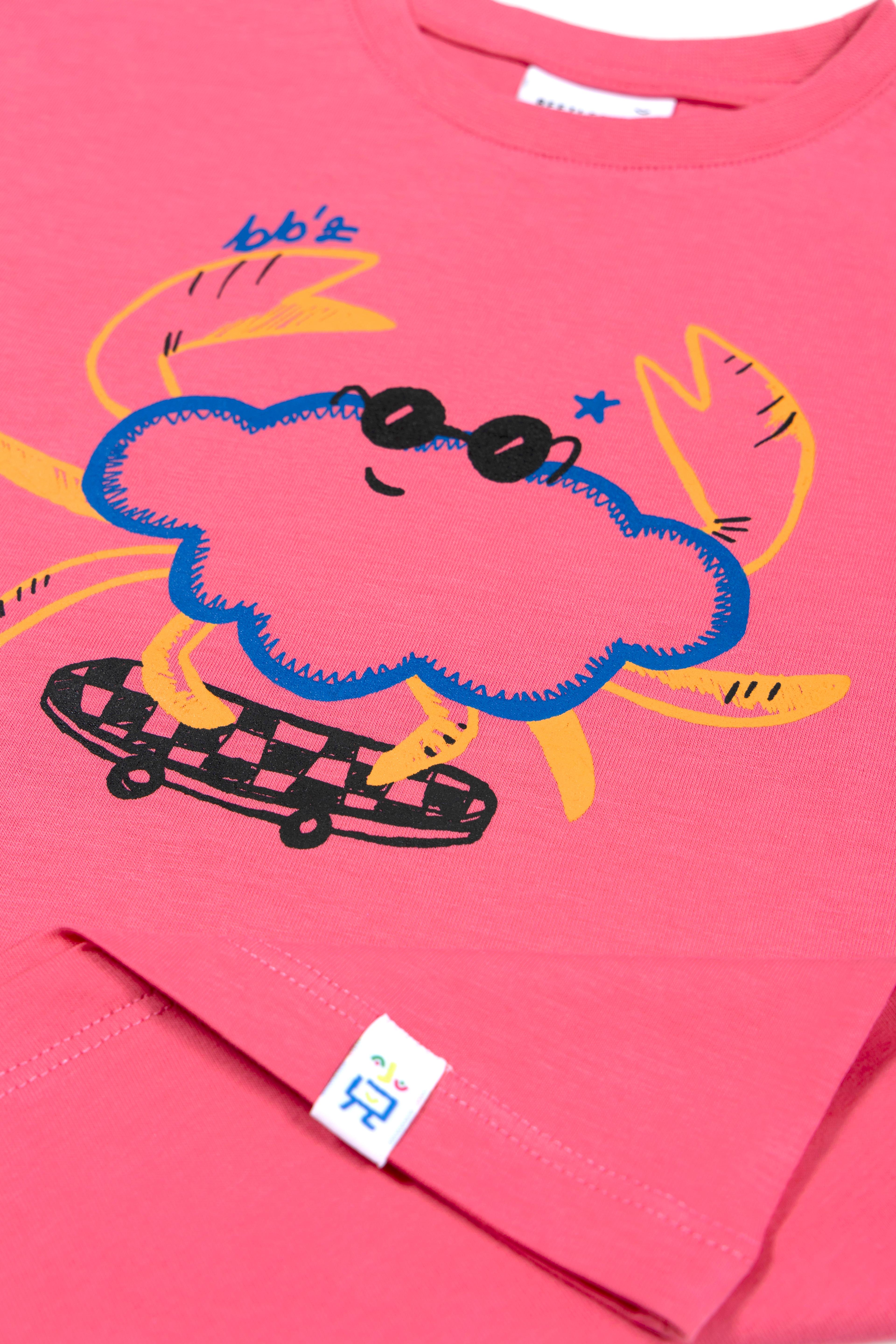 Cool Funny Crab Oversize T-Shirt_Pink