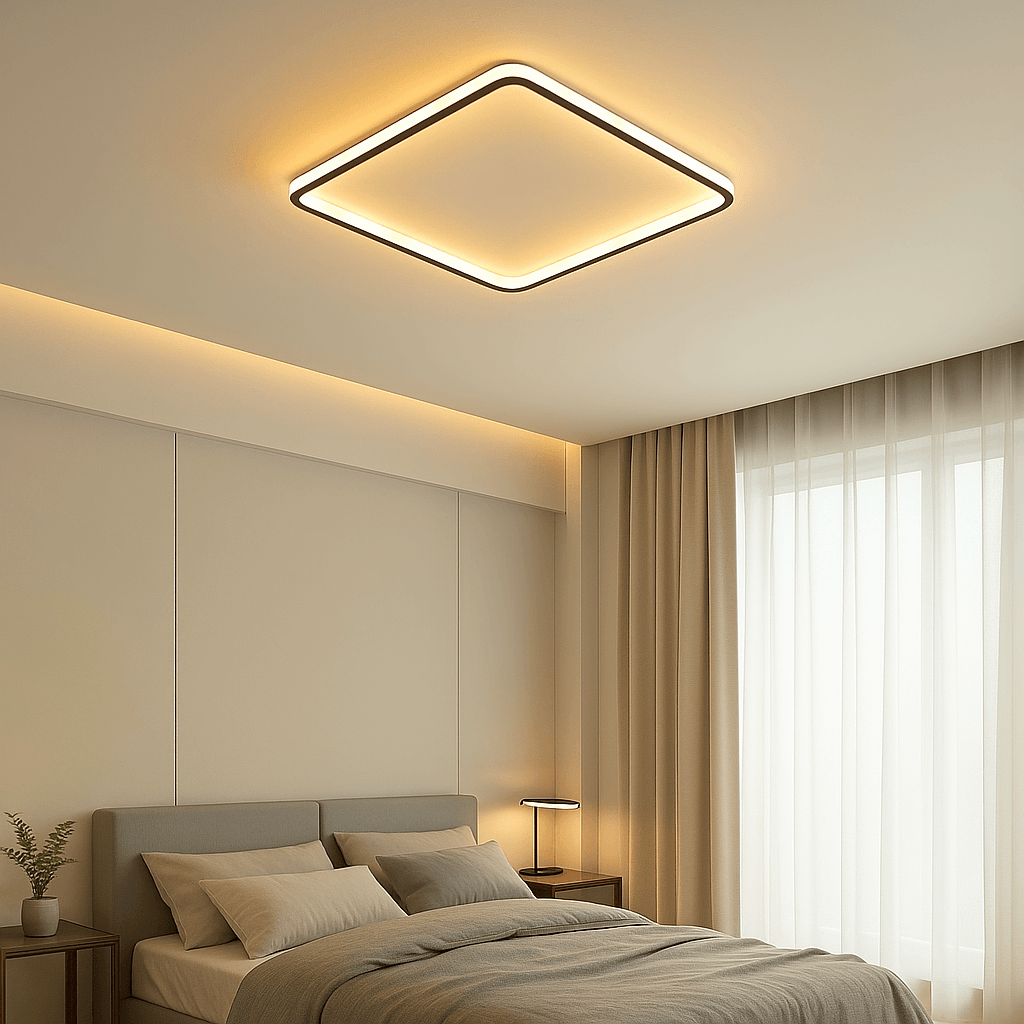 Easy Modern Dekoratif Kare Plafonyer Led Avize 3 Renk - Siyah