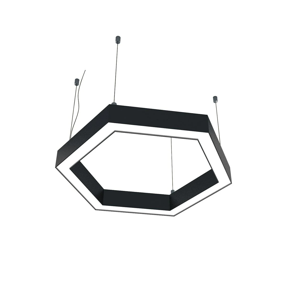 Dekoratif Altıgen Simit Linear Armatür - Siyah