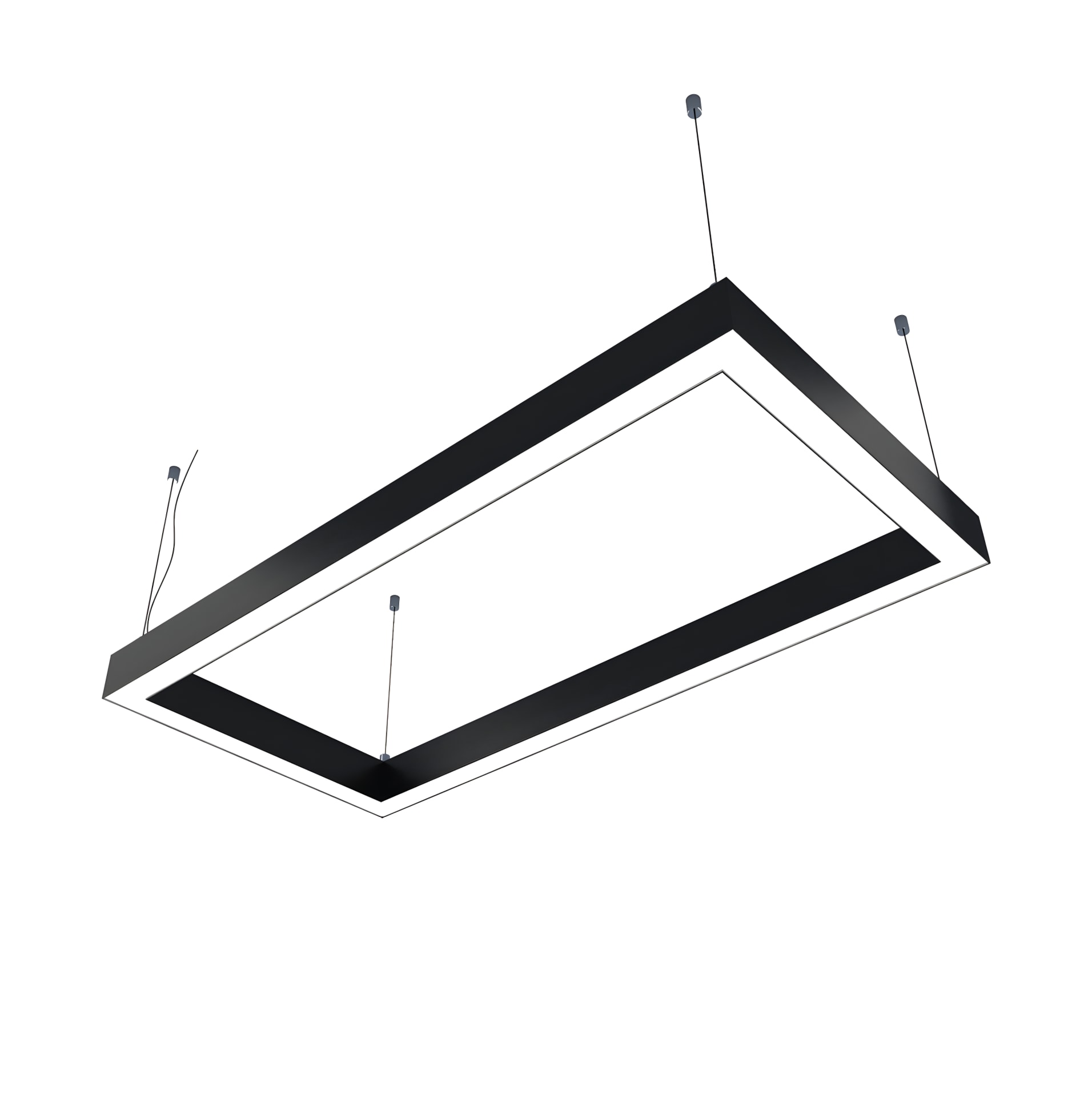 Dekoratif Dikdörtgen Linear Armatür - Siyah