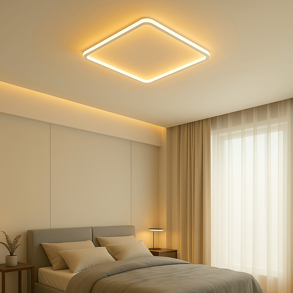 Easy Modern Dekoratif Kare Plafonyer Led Avize 3 Renk - Beyaz