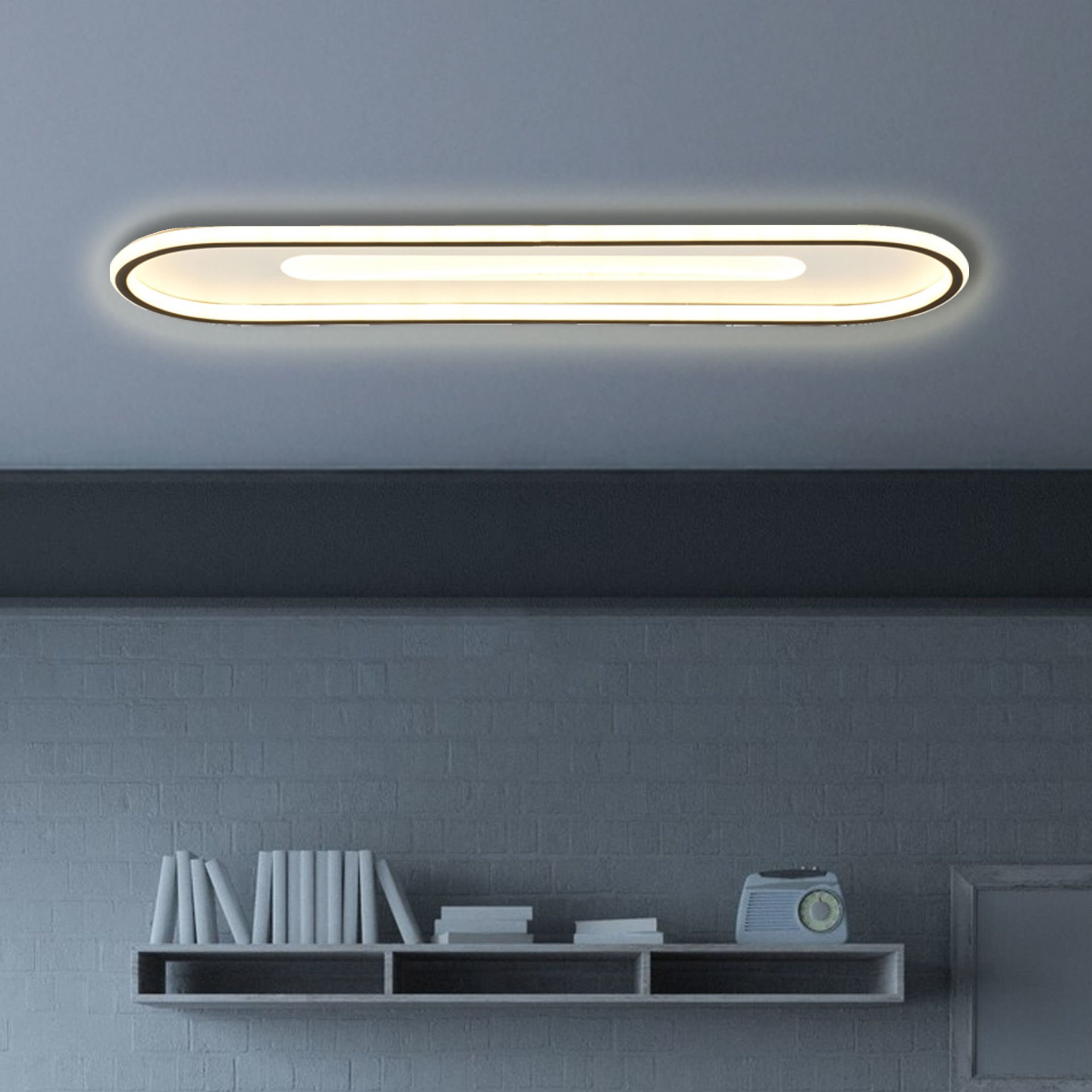 Modern Dekoratif Oval Plafonyer Led Avize 3 Renk