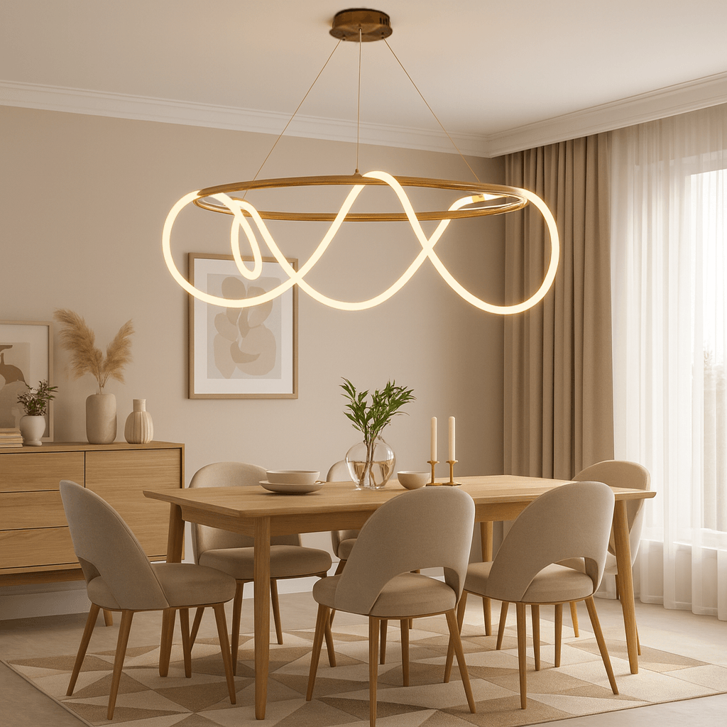 Işık Dalgası Yuvarlak Sarkıt Led Avize