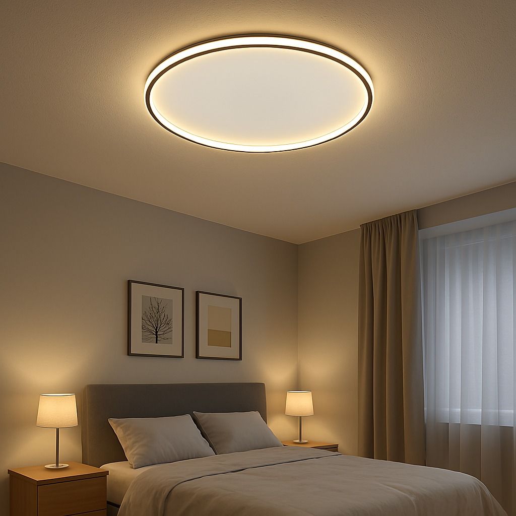 Easy Modern Dekoratif Yuvarlak Plafonyer Led Avize 3 Renk - Siyah