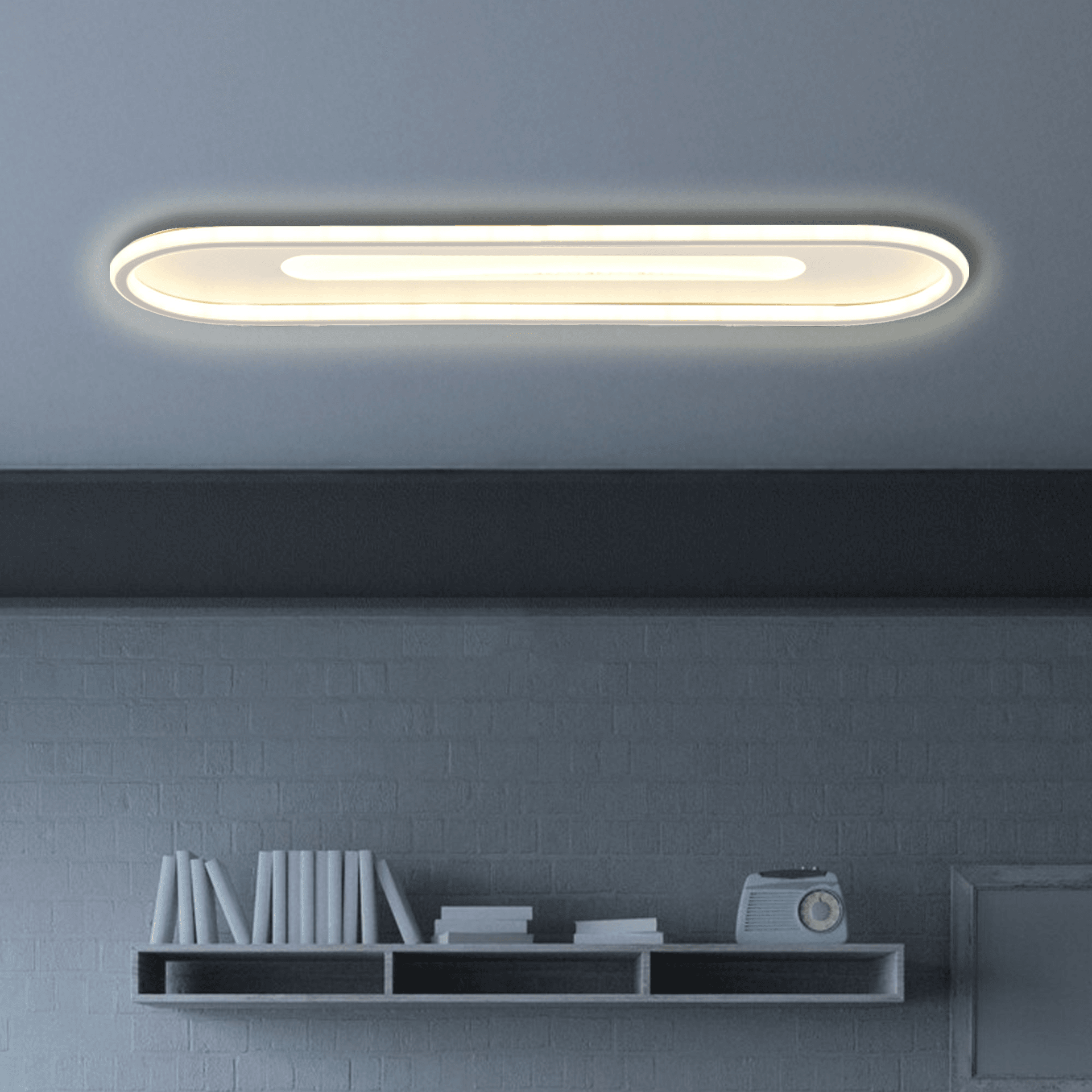 Modern Dekoratif Oval Plafonyer Led Avize 3 Renk