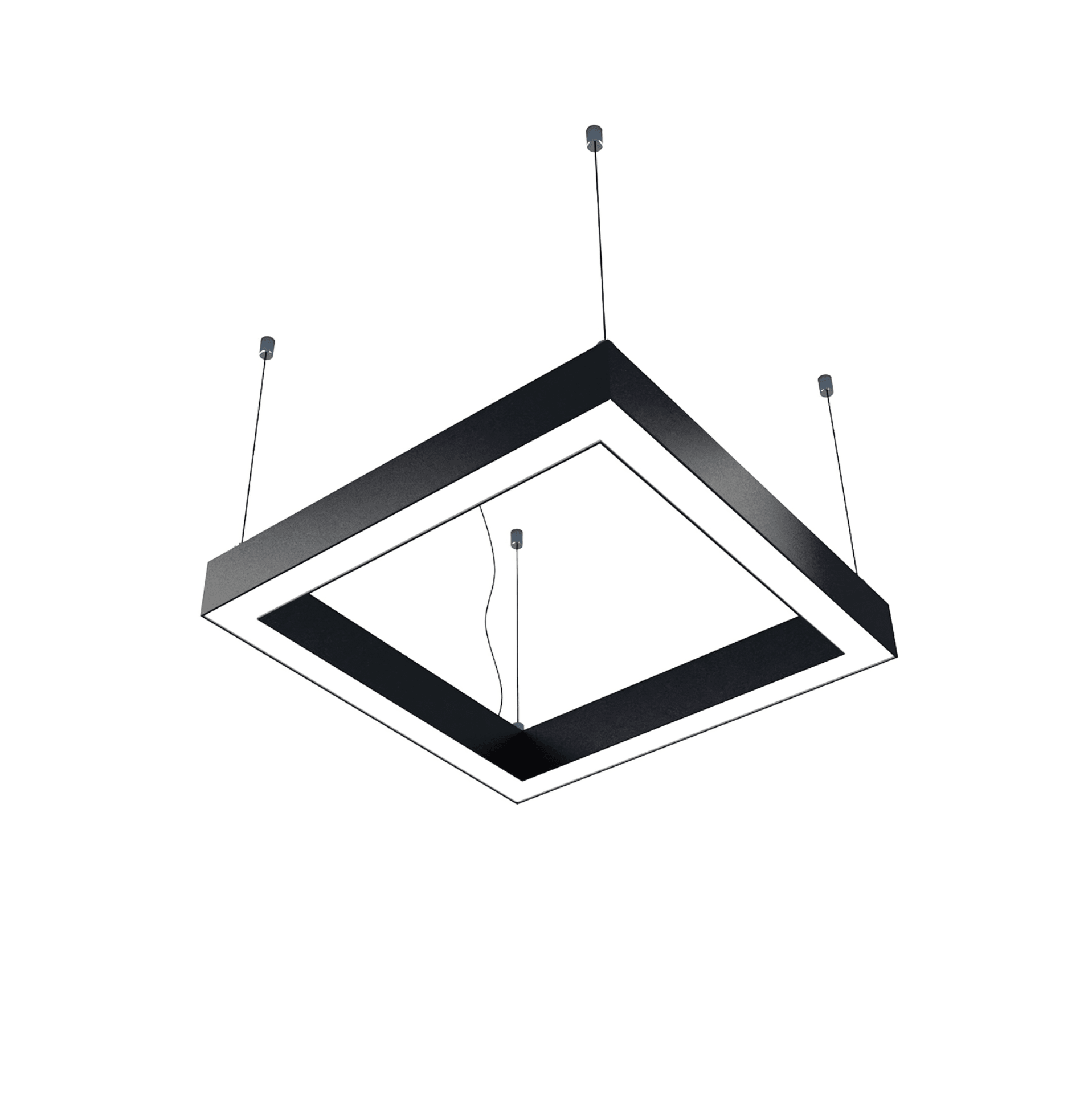 Dekoratif Kare Linear Armatür - Siyah