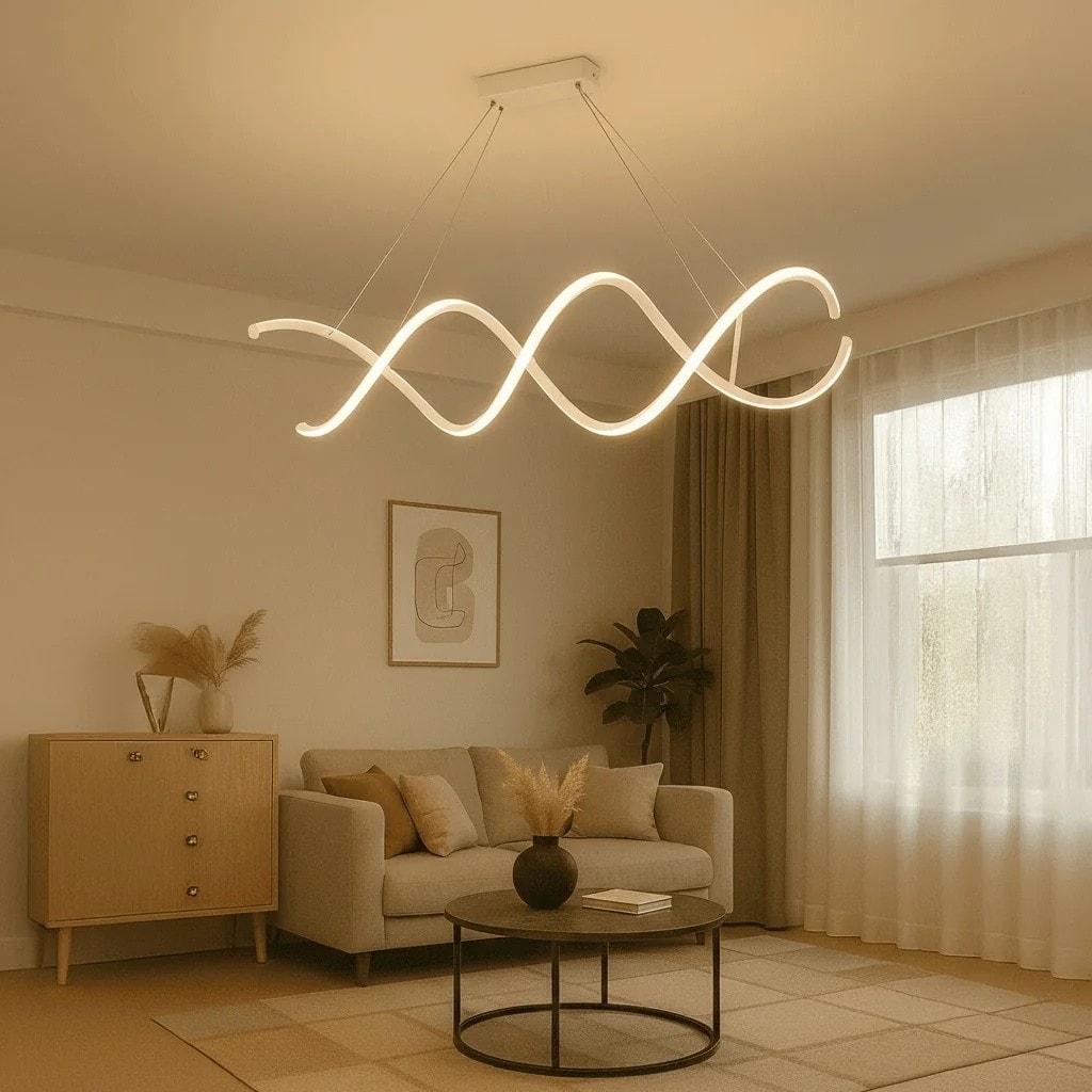 Kıvrım 120 cm Sarkıt Led Avize - Beyaz