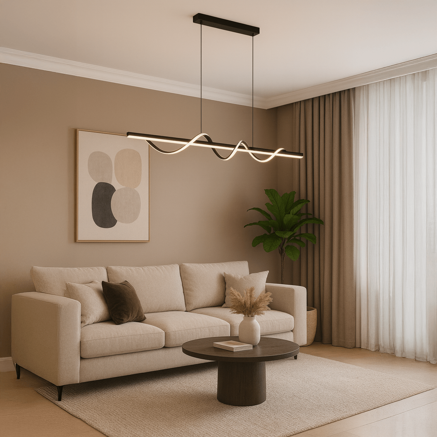 Nota 120 cm Sarkıt Led Avize - Siyah