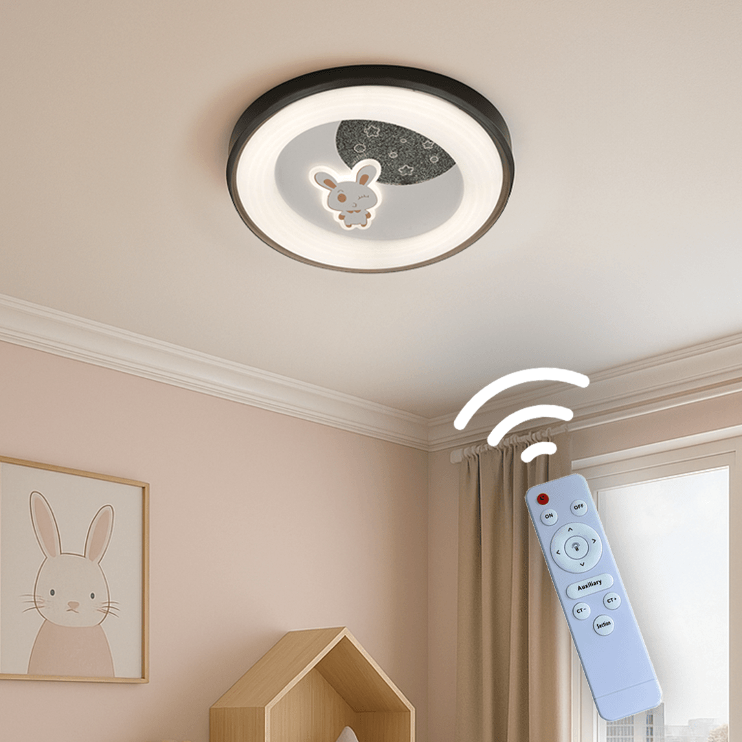 Kız Çocuğu 3 Renk Kumandalı Led Çocuk Odası Avizesi(ACR-30-K PLAFONYER )