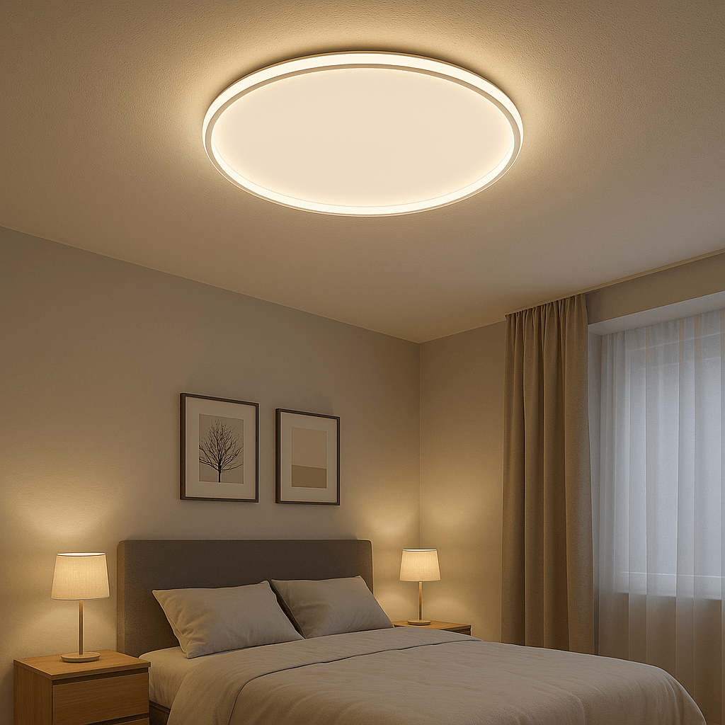 Easy Modern Dekoratif Yuvarlak Plafonyer Led Avize 3 Renk - Beyaz