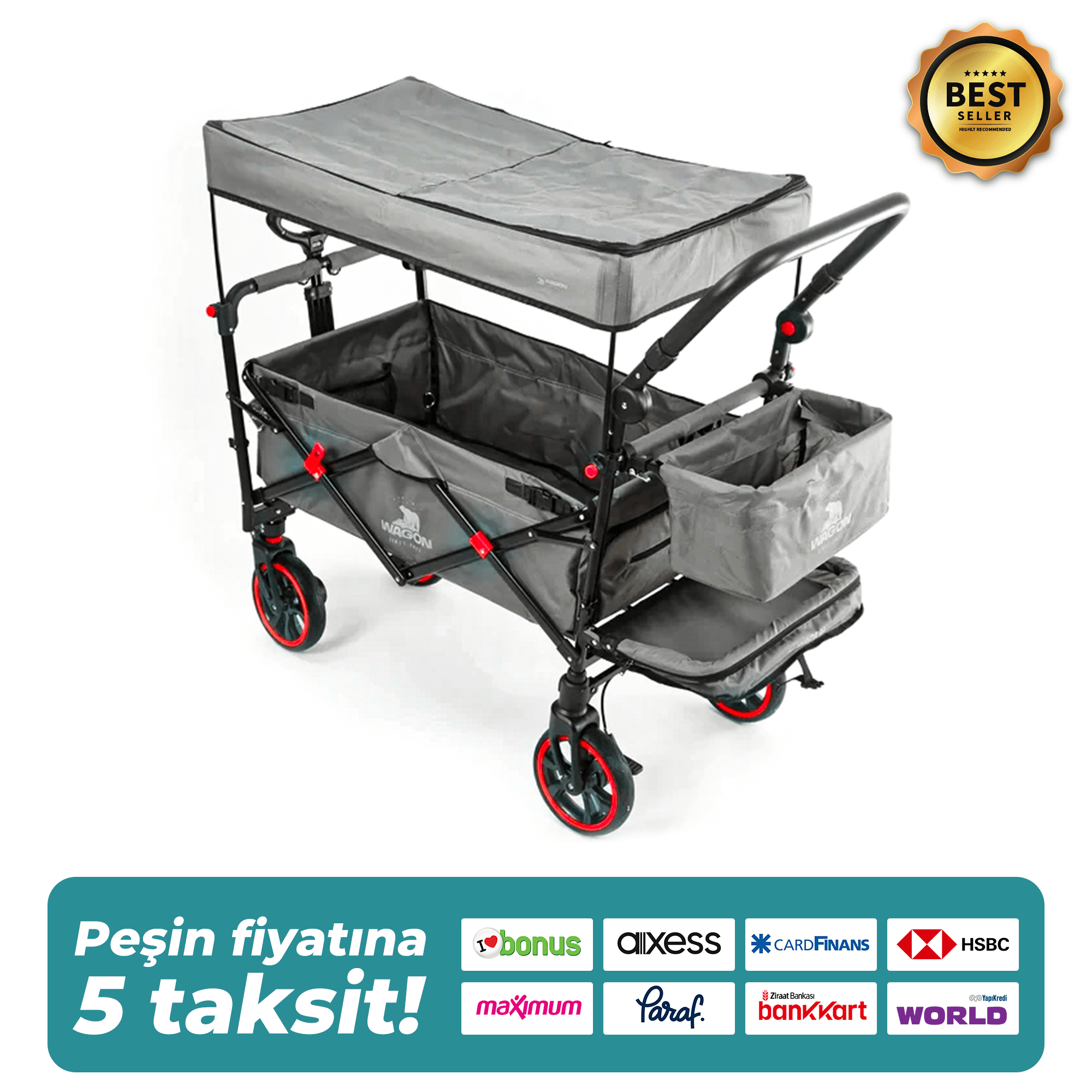 Wagon Premium Bebek Arabası - Gri