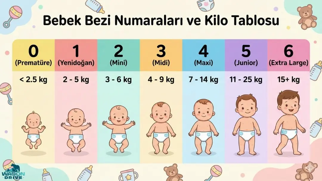 Bebek Bezi Numaraları ve Kilo Tablos