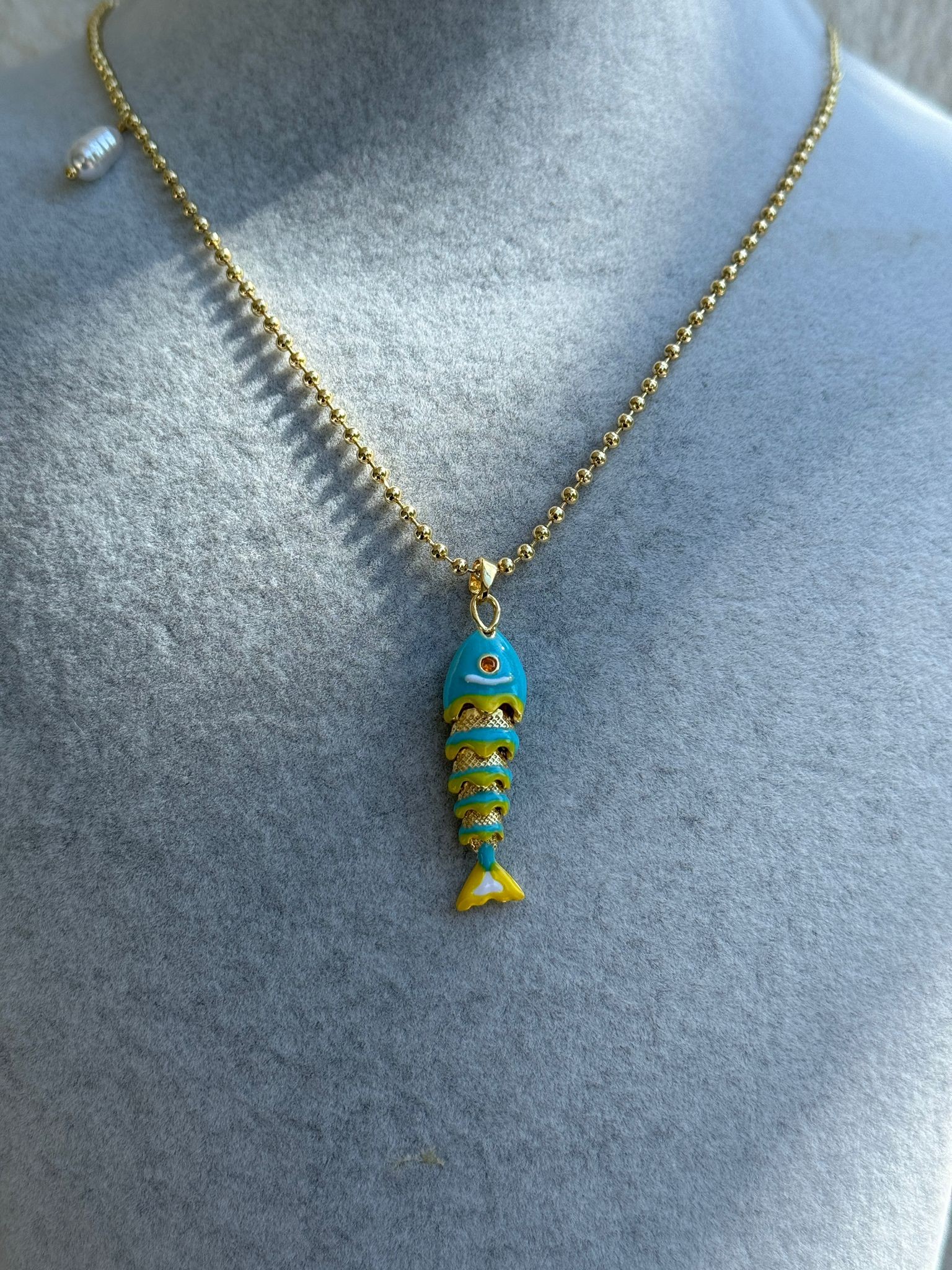 Golden Fishbone Kolye