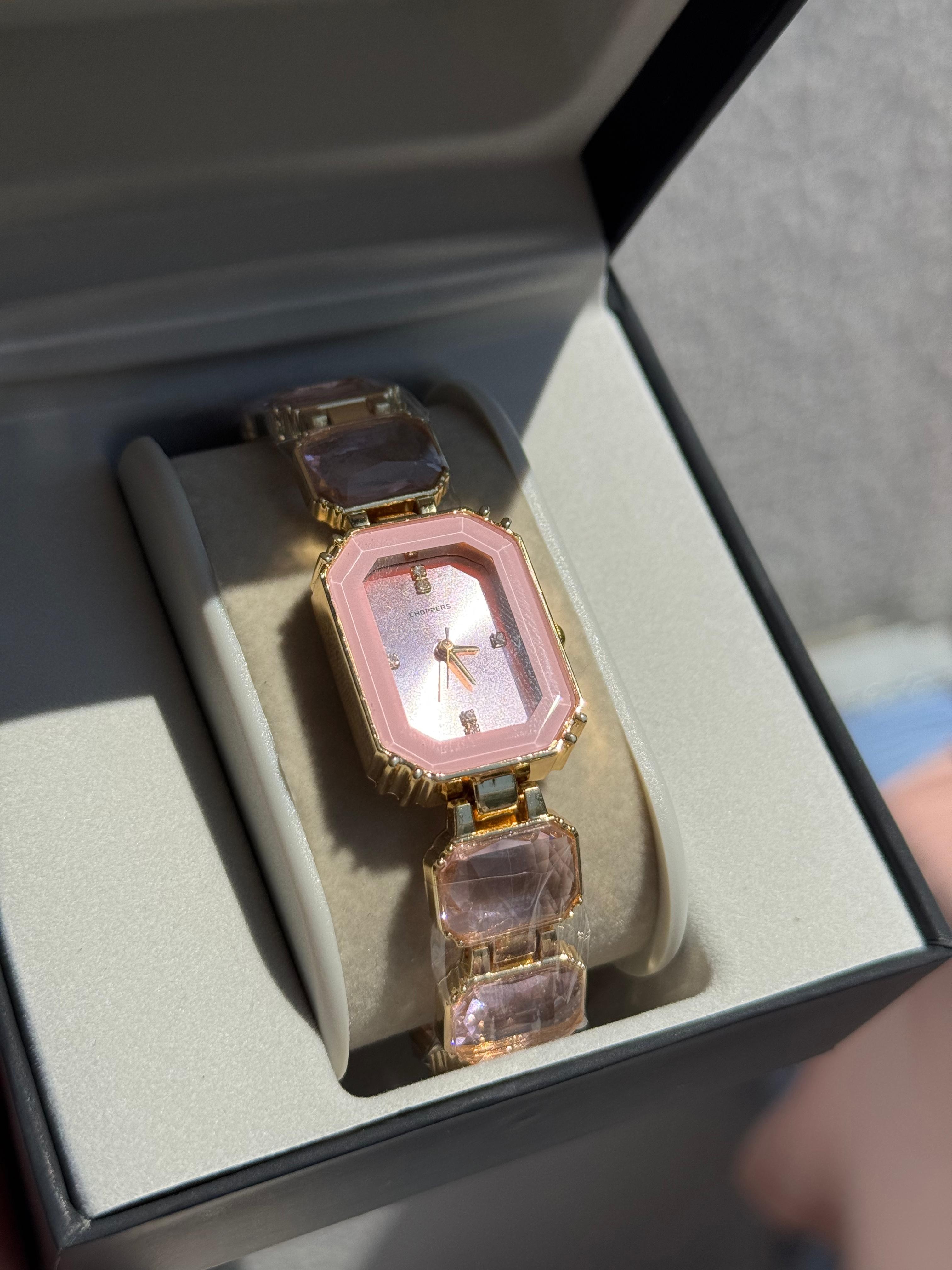 Pembe Taşlı Kadın Saat