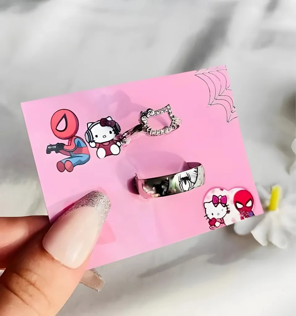 Hello Kitty Spiderman Çift Yüzük