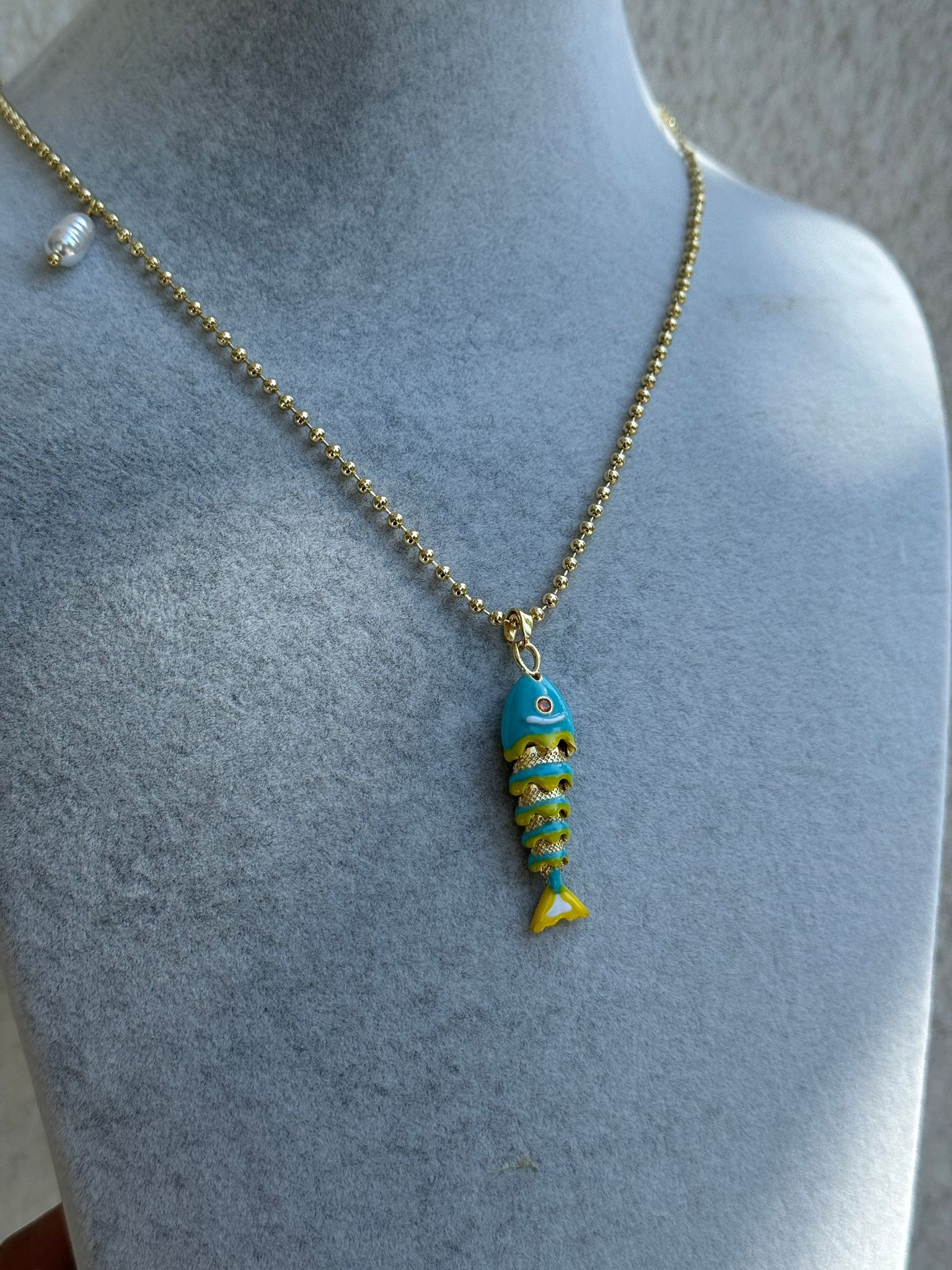 Golden Fishbone Kolye