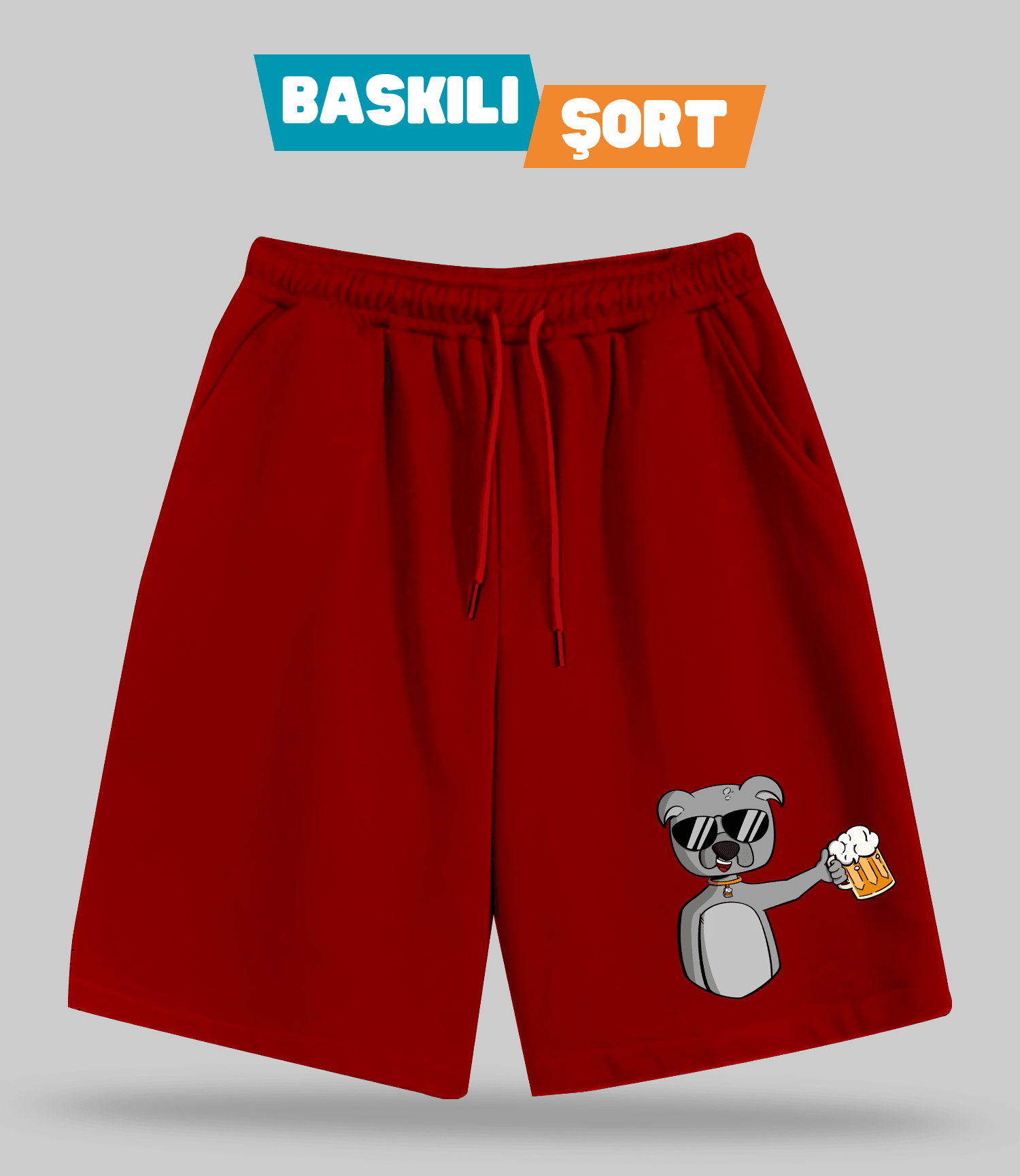 Biracı Köpek (Baskılı Erkek Şort)