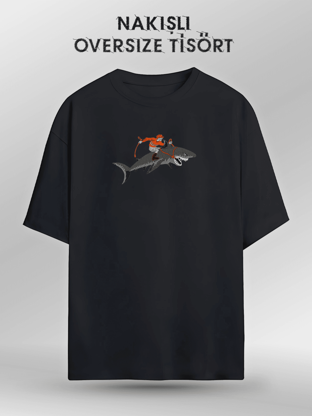 Köpek Balığı (Orijinal Oversize Nakışlı Tişört)