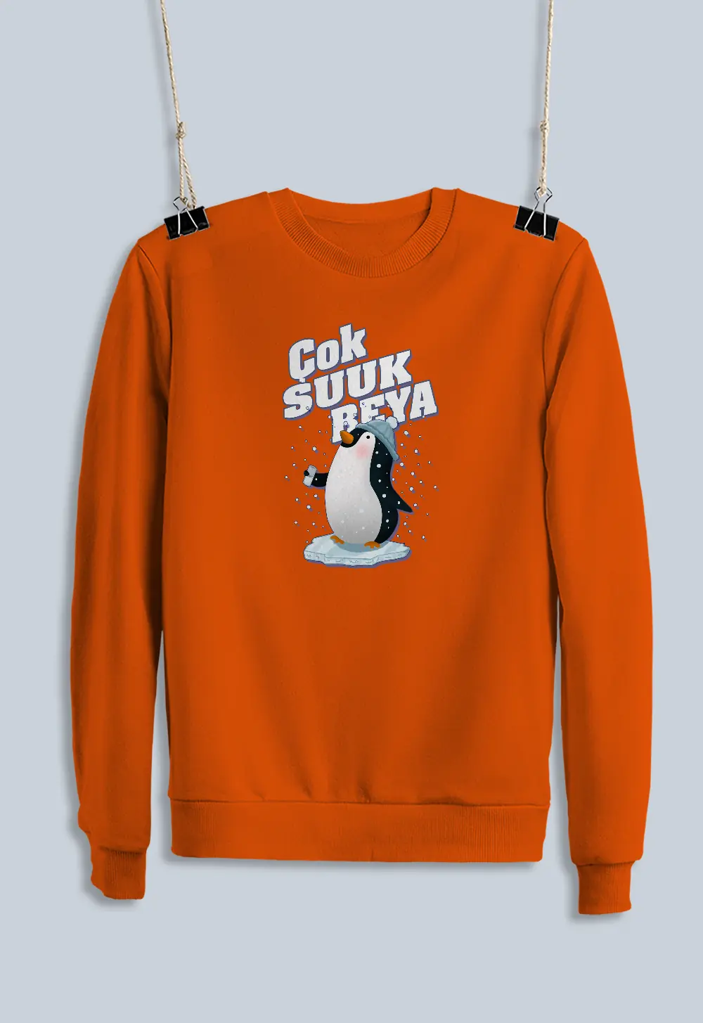 Unisex Sweatshirt - Çok Suuk Beya Penguen