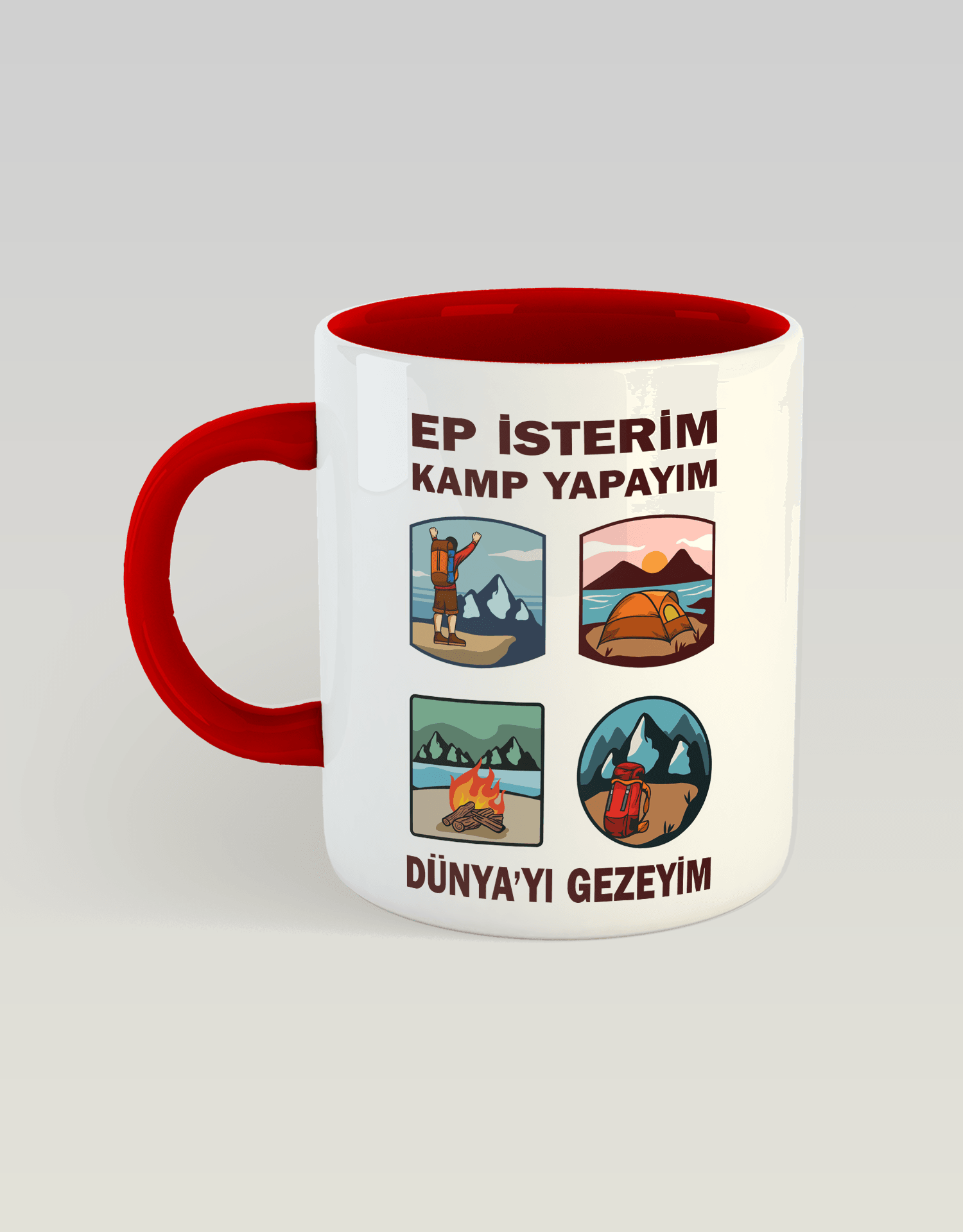 Ep İsterim Kamp Yapayım Dünyayı Gezeyim (Porselen Kupa)