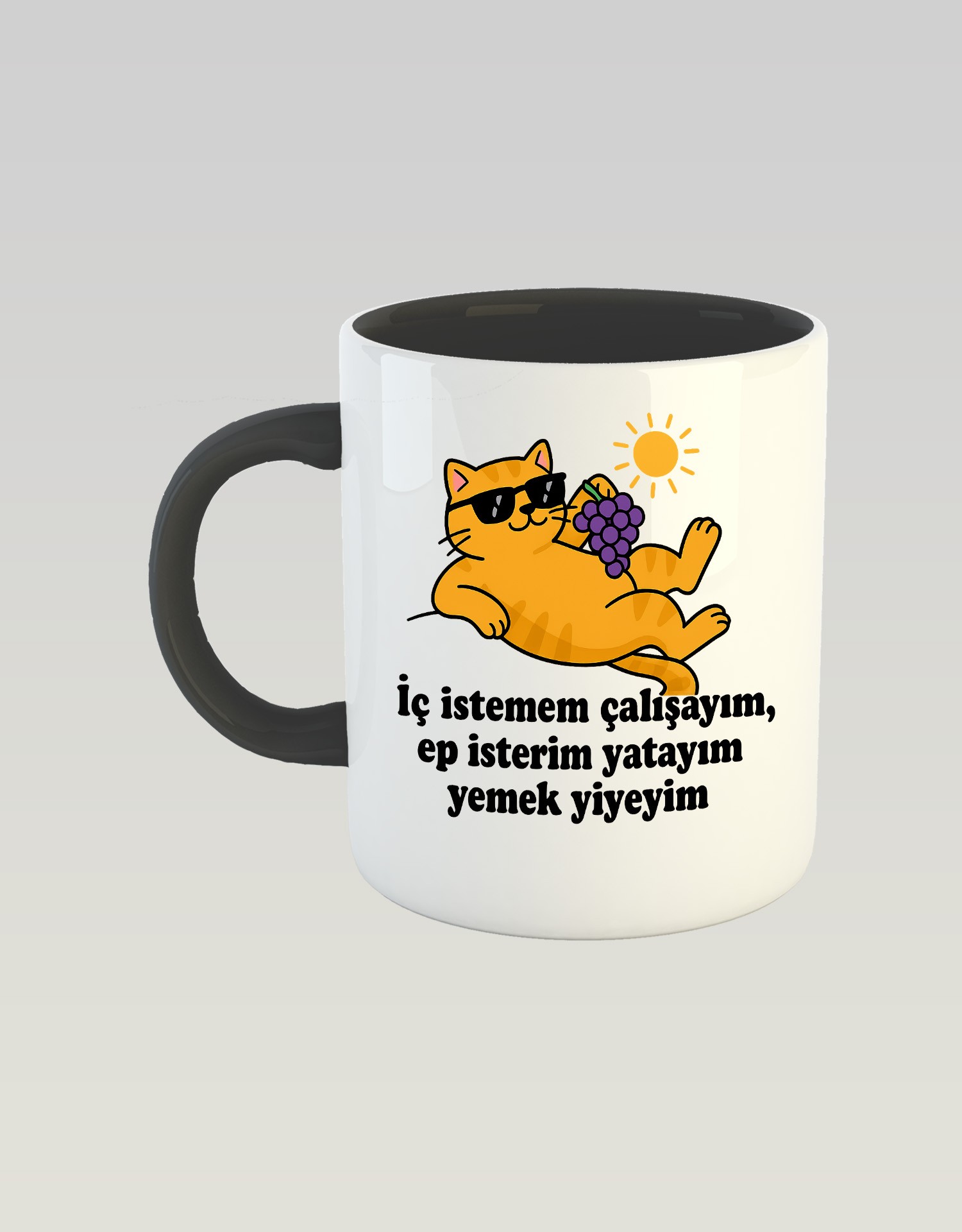 İç İstemem Çalışayım, Ep İsterim Yatayım Yemek Yiyeyim (Porselen Kupa)