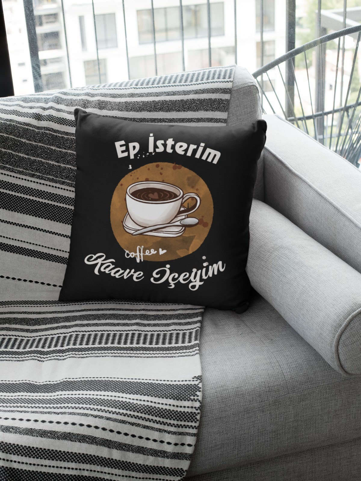 Ep İsterim Kaave İçeyim (Kare Yastık)