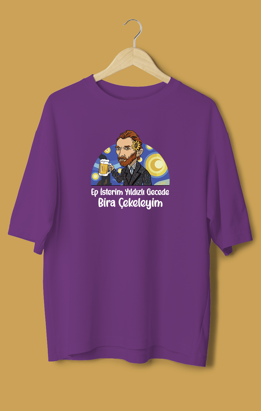 Van Gogh Yıldızlı Gece (Orijinal Oversize Tişört)