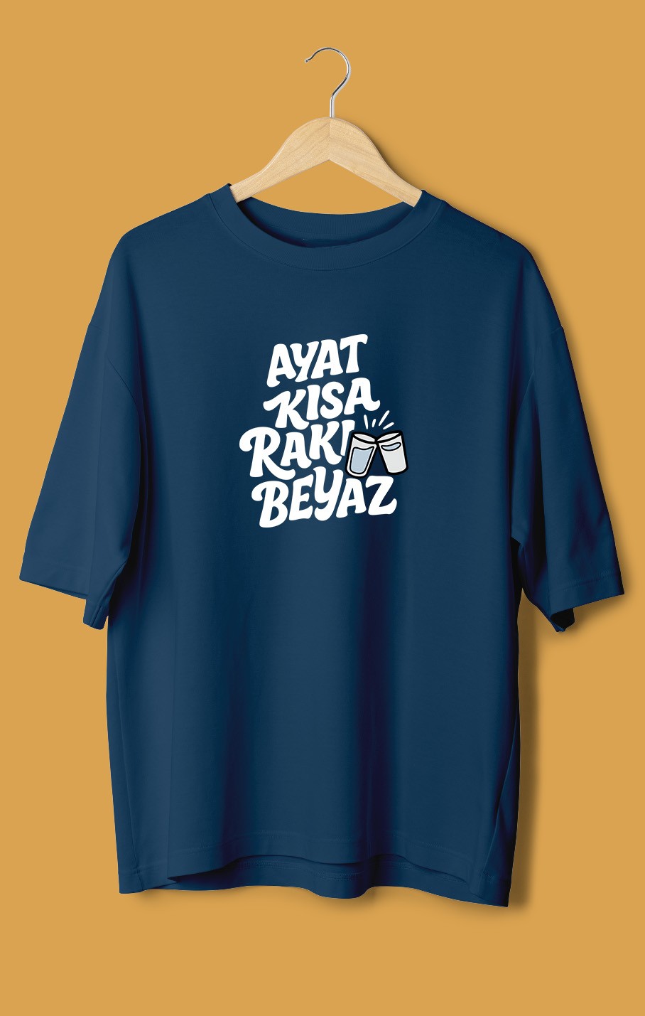 Ayat Kısa Rakı Beyaz (Orijinal Oversize Tişört)