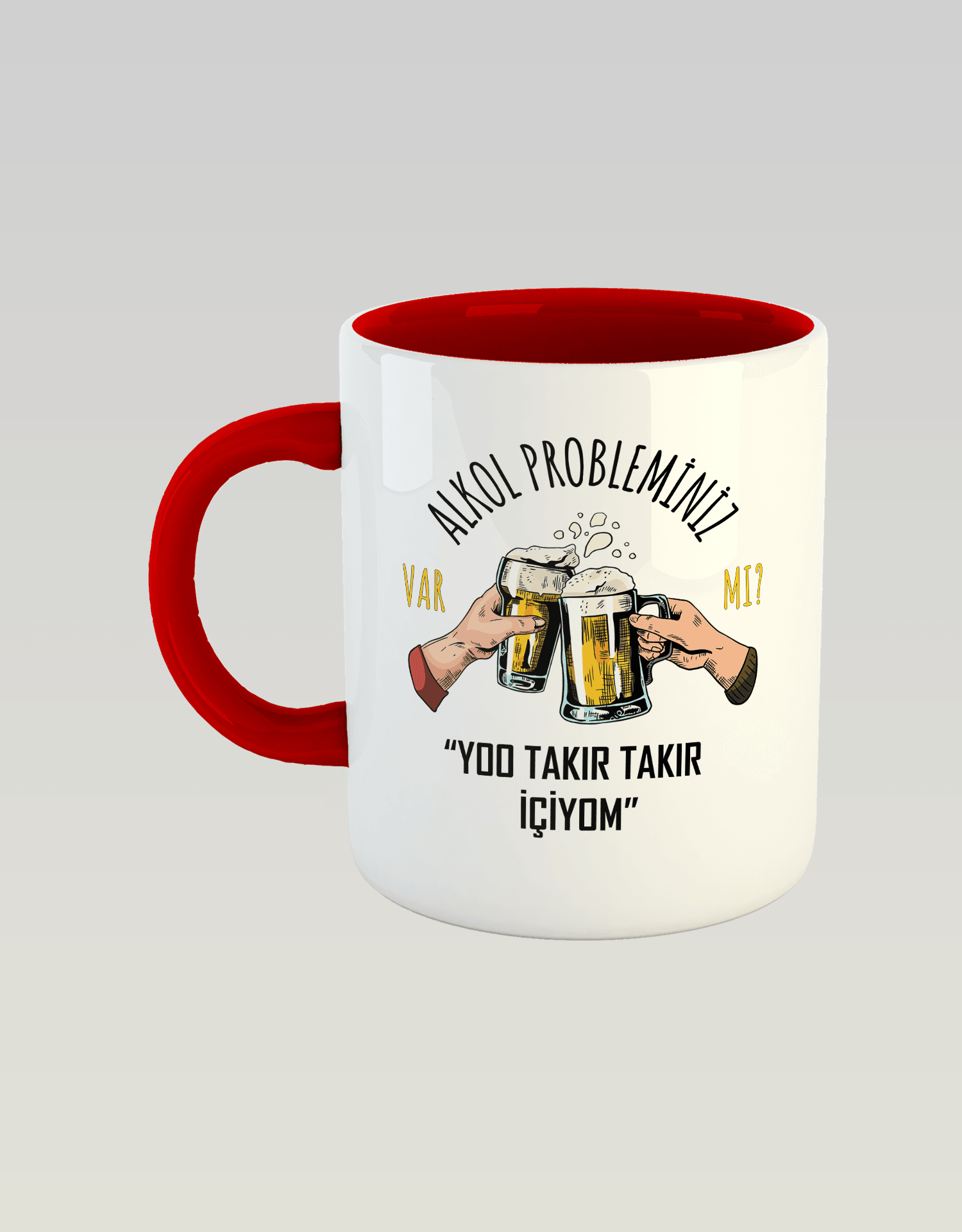 Alkol Probleminiz Var Mı? Yoo Takır Takır İçiyom (Porselen Kupa)