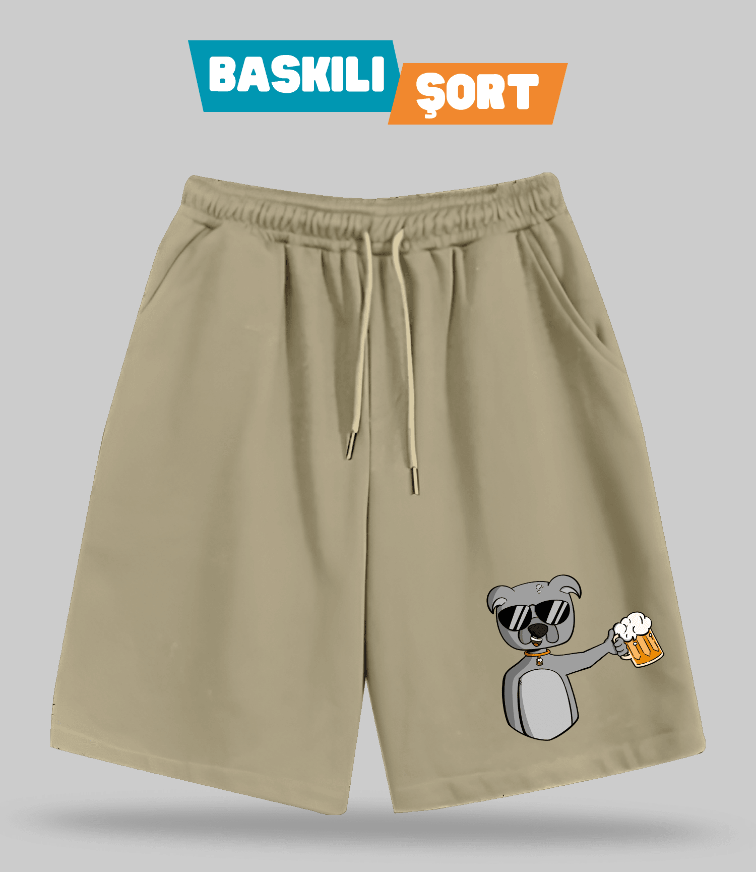 Biracı Köpek (Baskılı Erkek Şort)